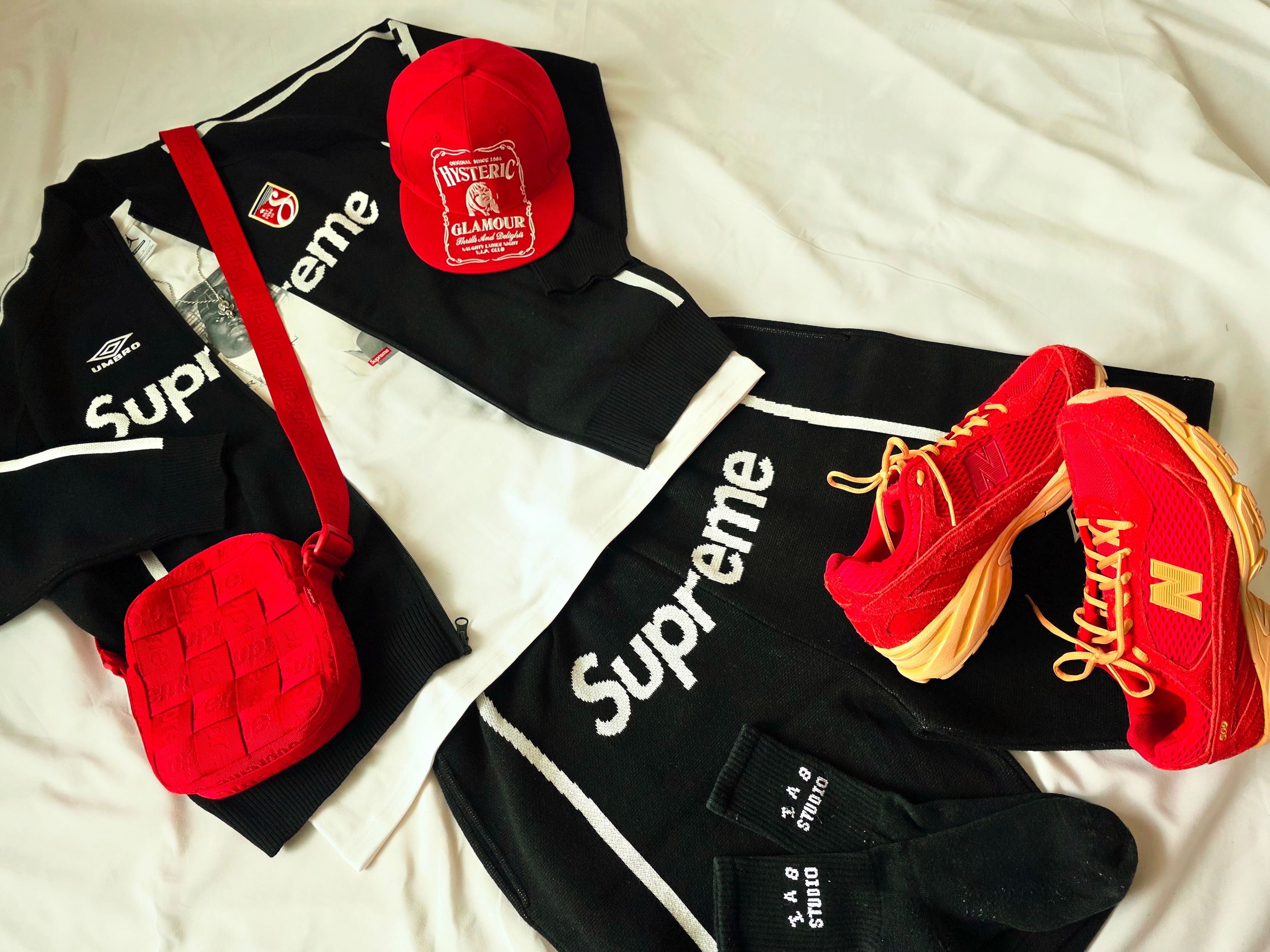 Nike x Supreme Shox Ride 2 SP Black, Supreme x Umbro Zip Up Sweater Black - 25SS 착용 스타일 - 6