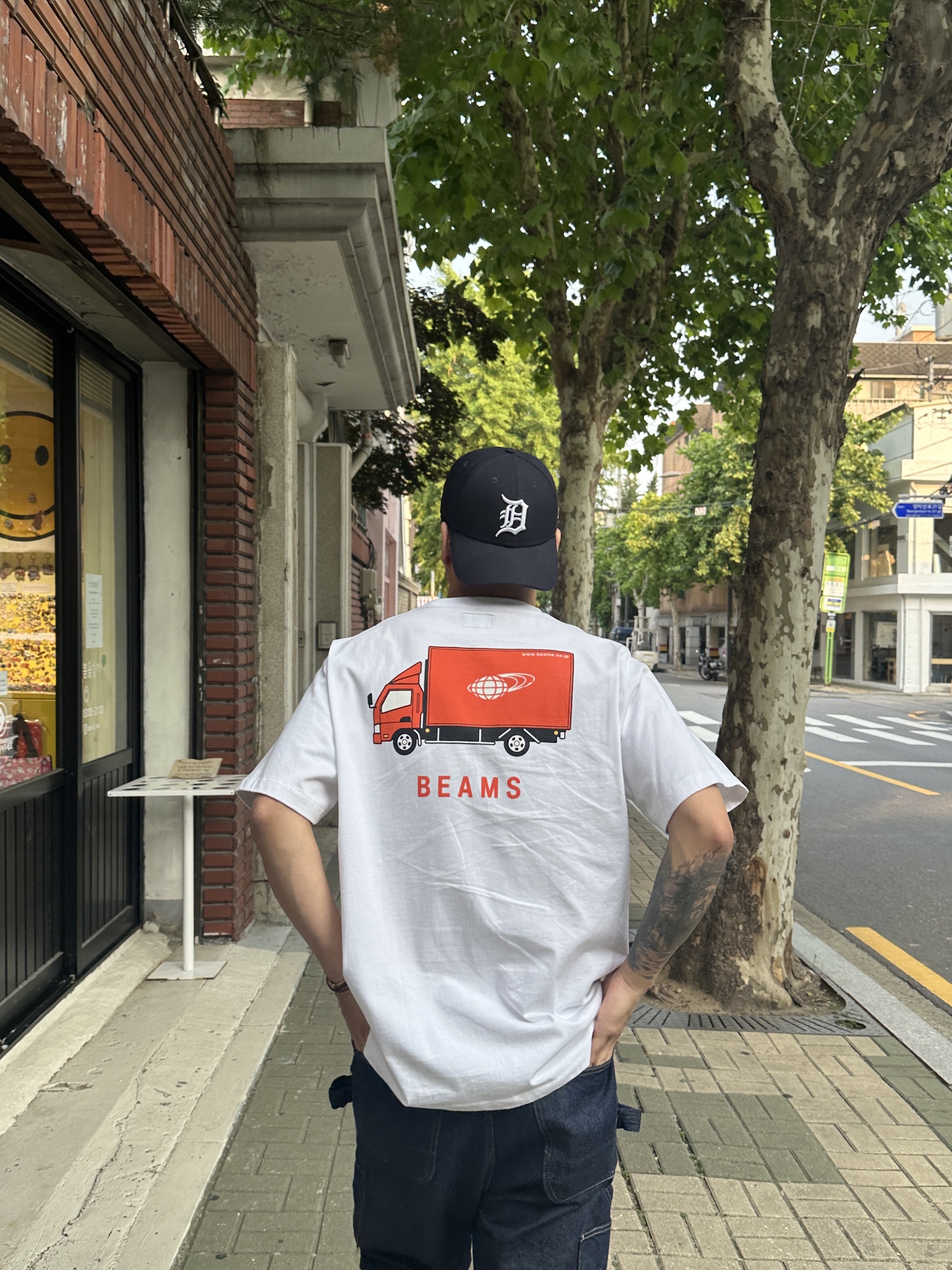 Kapital 11.5 oz. Denim Lumber Pants Indigo, Birkenstock Boston Suede Leather Taupe - Regular 착용 스타일 - 3