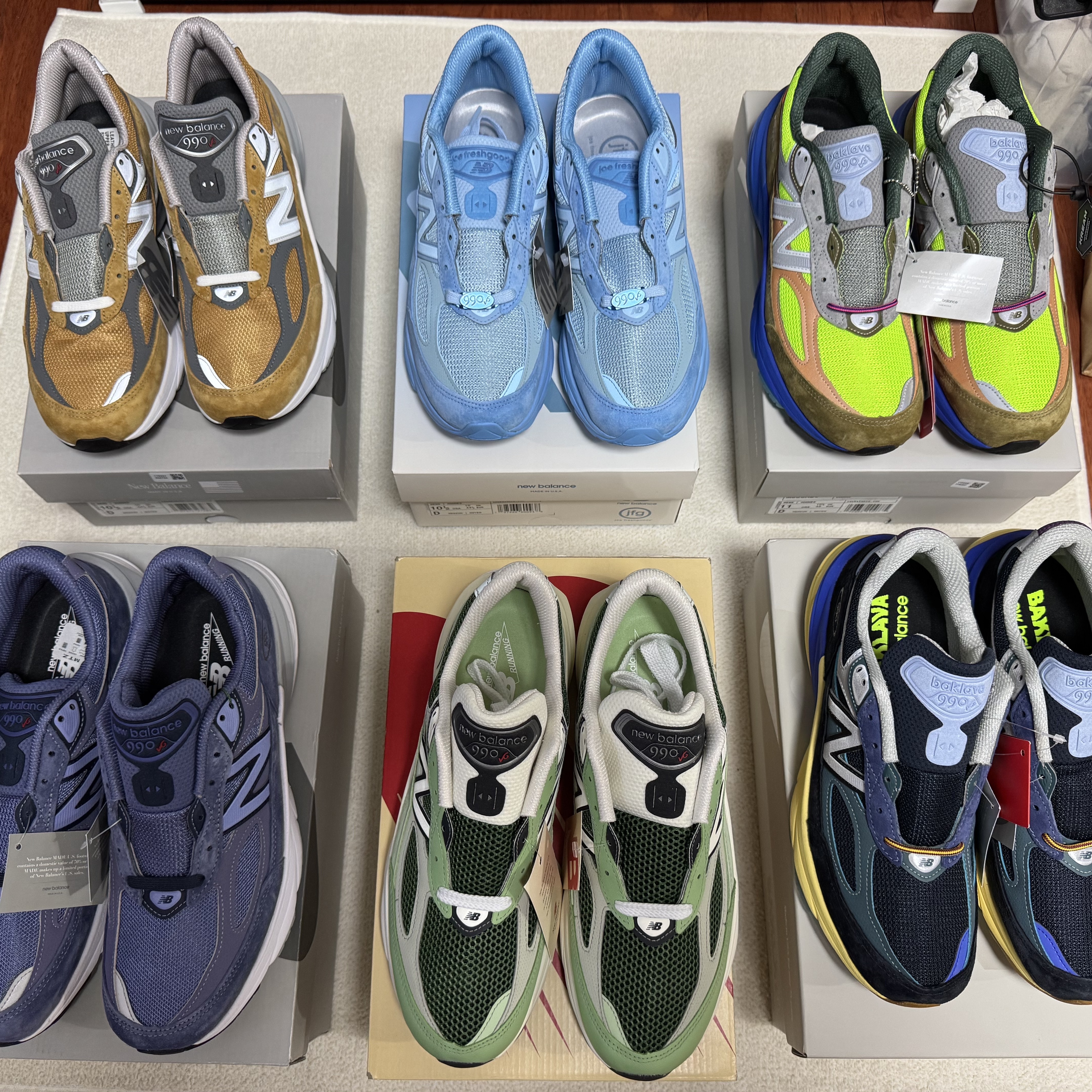 New Balance x Action Bronson 990v6 Made in USA Baklava Multi, New Balance x Action Bronson 990v6 Made in USA Lapis Lazuli 착용 스타일