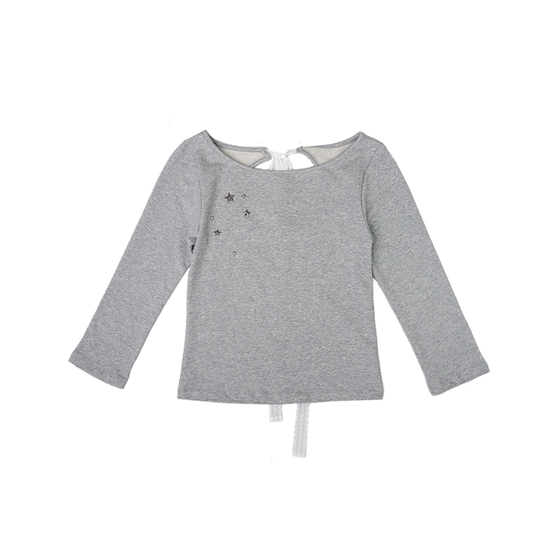 25SSTS02MG Elfelfelf Archives Back Ribbon Stud T Shirts Melange