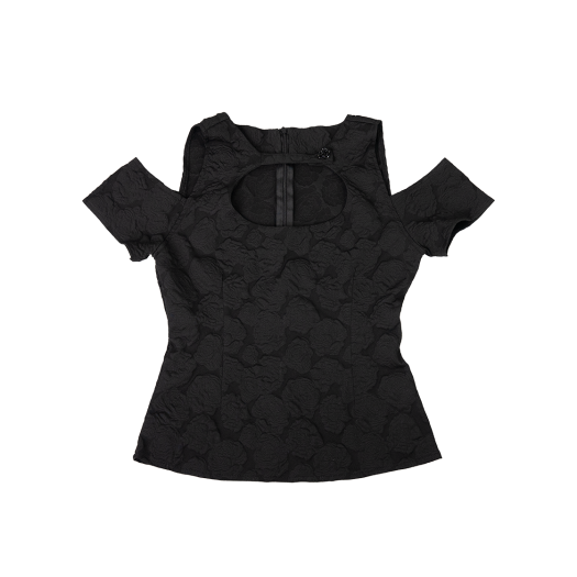 25SSBL03BK Elfelfelf Archives Rose Halter Blouse Black