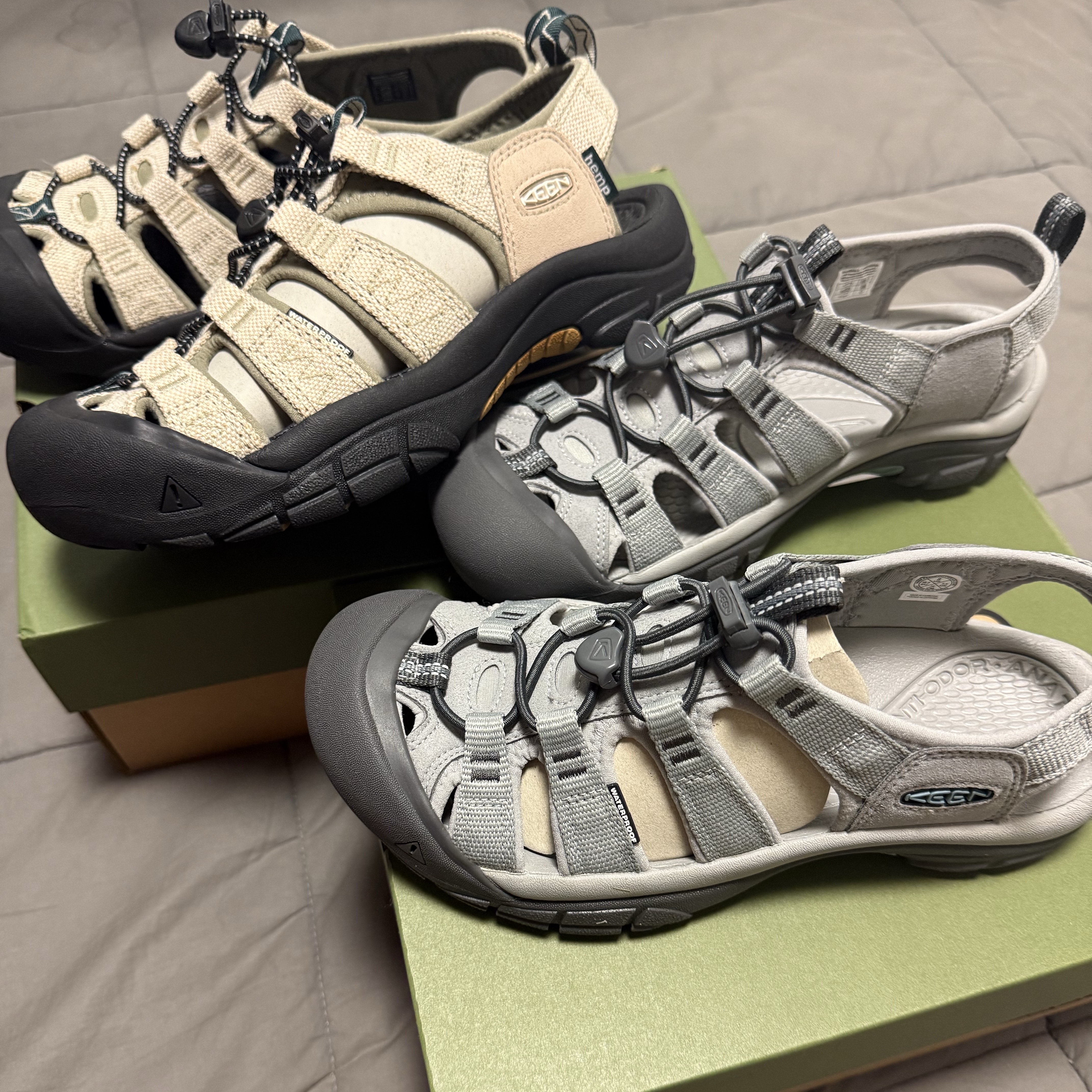(W) Keen Newport H2 Grey Smoke Blue, Keen x Gramicci Newport Retro Natural Ponderosa Pine 착용 스타일