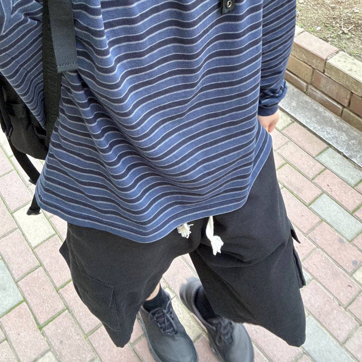 Polyteru Striped Long Sleeve Blue, The North Face Purple Label Cordura Nylon Day Pack Black 착용 스타일 - 1