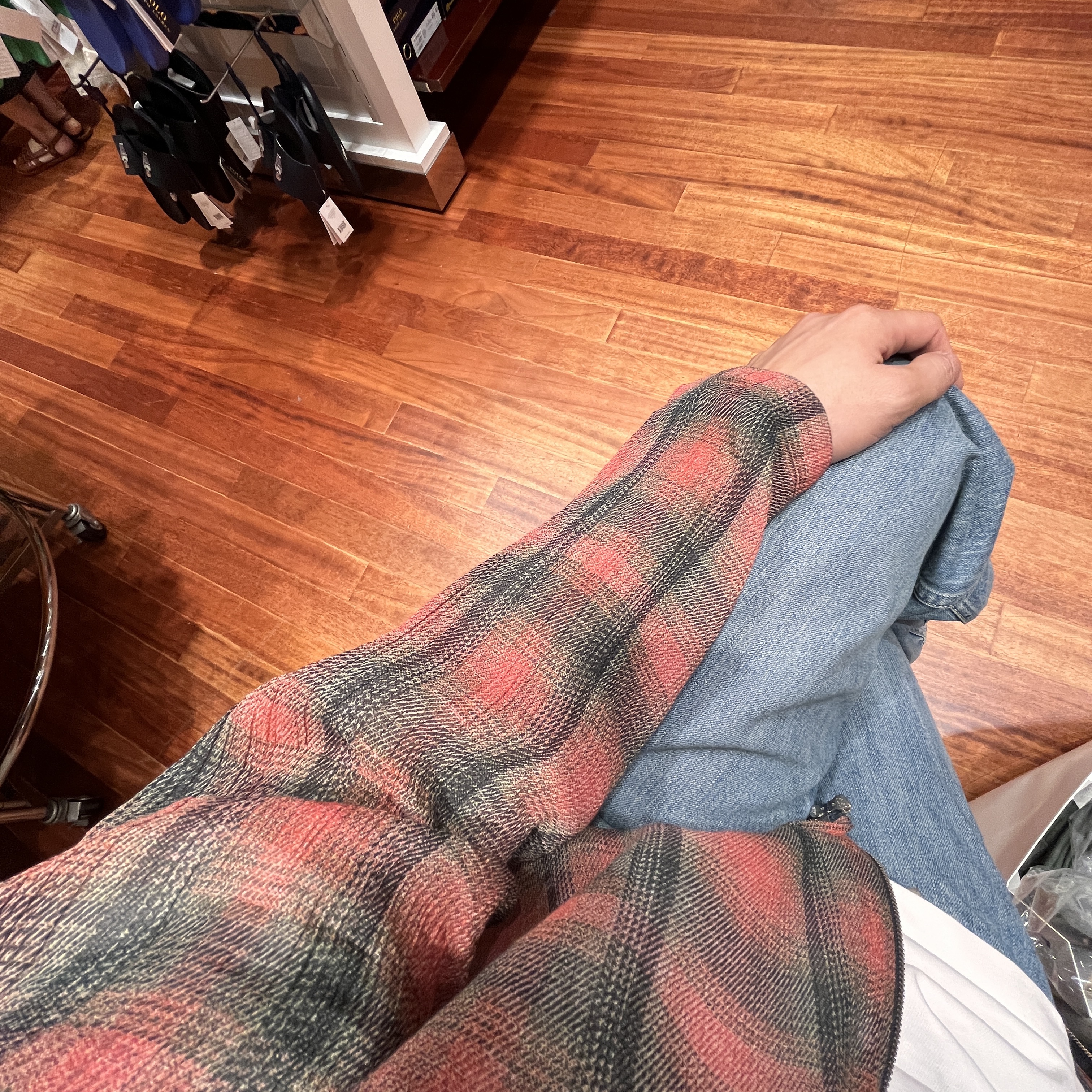 Our Legacy Shrunken Full zip Polo Jacket Big Lumbercheck Print 착용 스타일 - 3