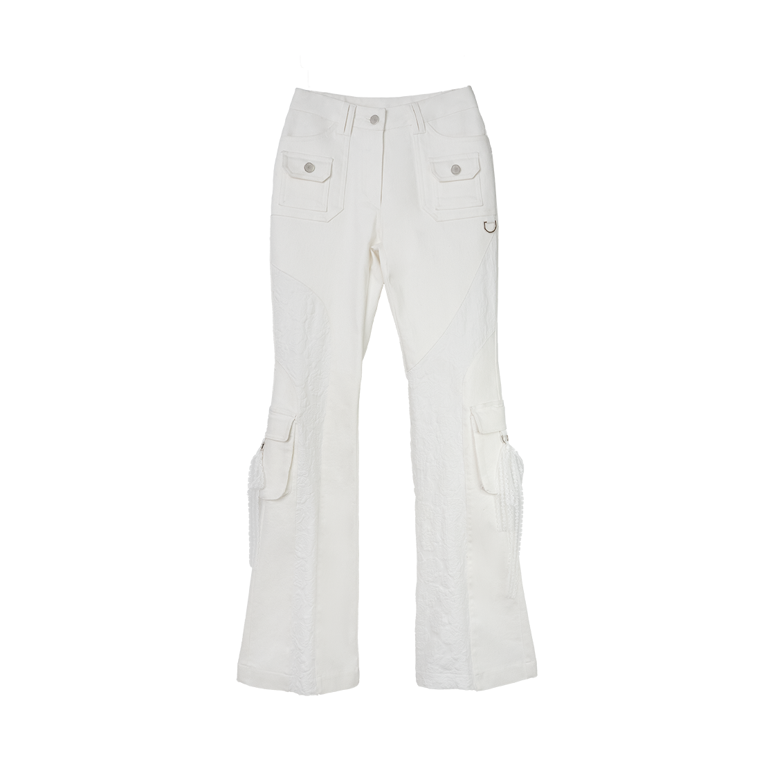 엘프엘프엘프아카이브스 로즈 패치 부츠컷 팬츠 아이보리(Elfelfelf Archives Rose Patch Bootcut Pants Ivory)
