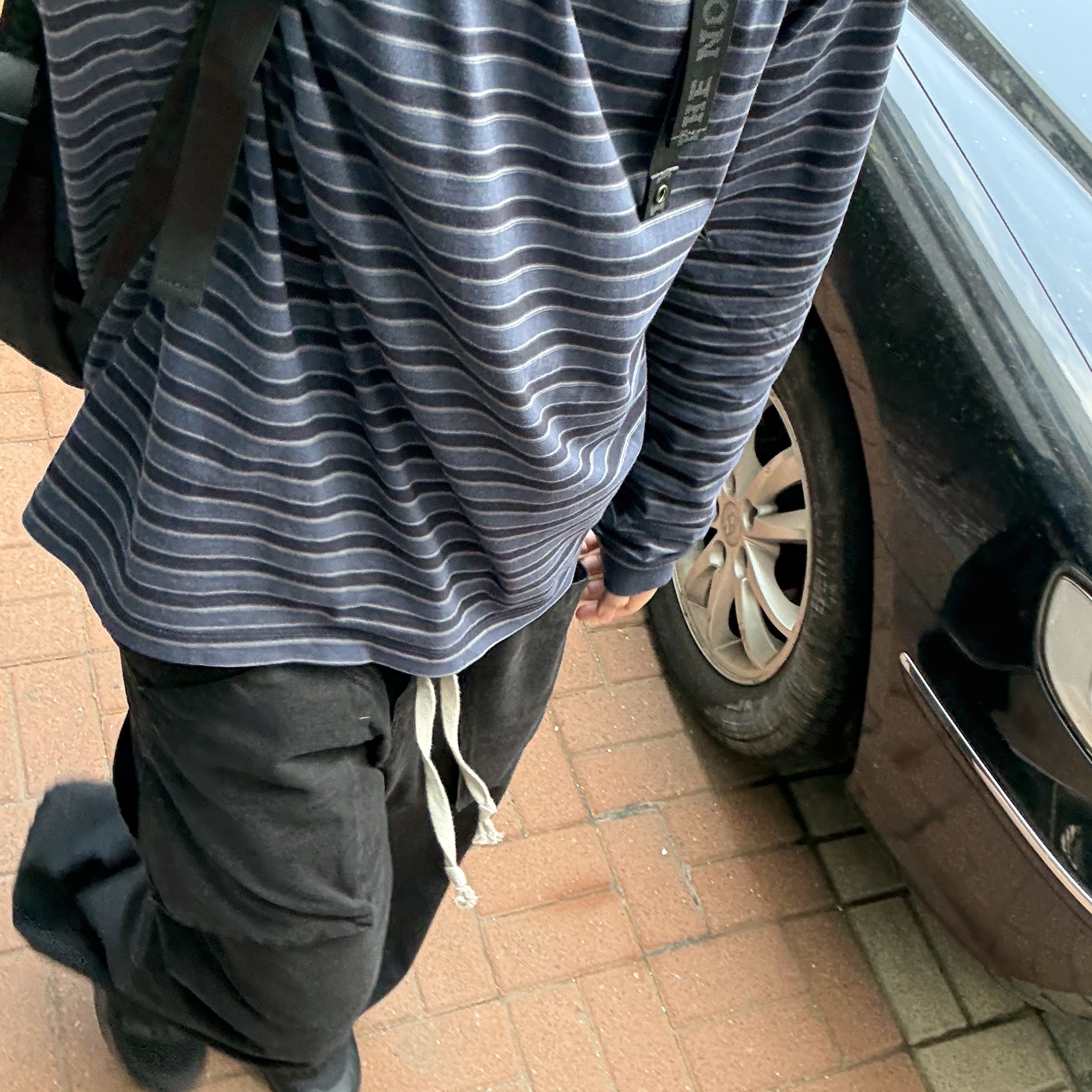 Polyteru Striped Long Sleeve Blue, The North Face Purple Label Cordura Nylon Day Pack Black 착용 스타일 - 2