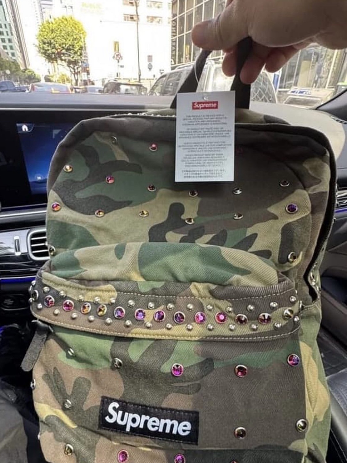 Supreme x B.B. Simon Denim Backpack Woodland Camo - 25SS 착용 스타일 - 2