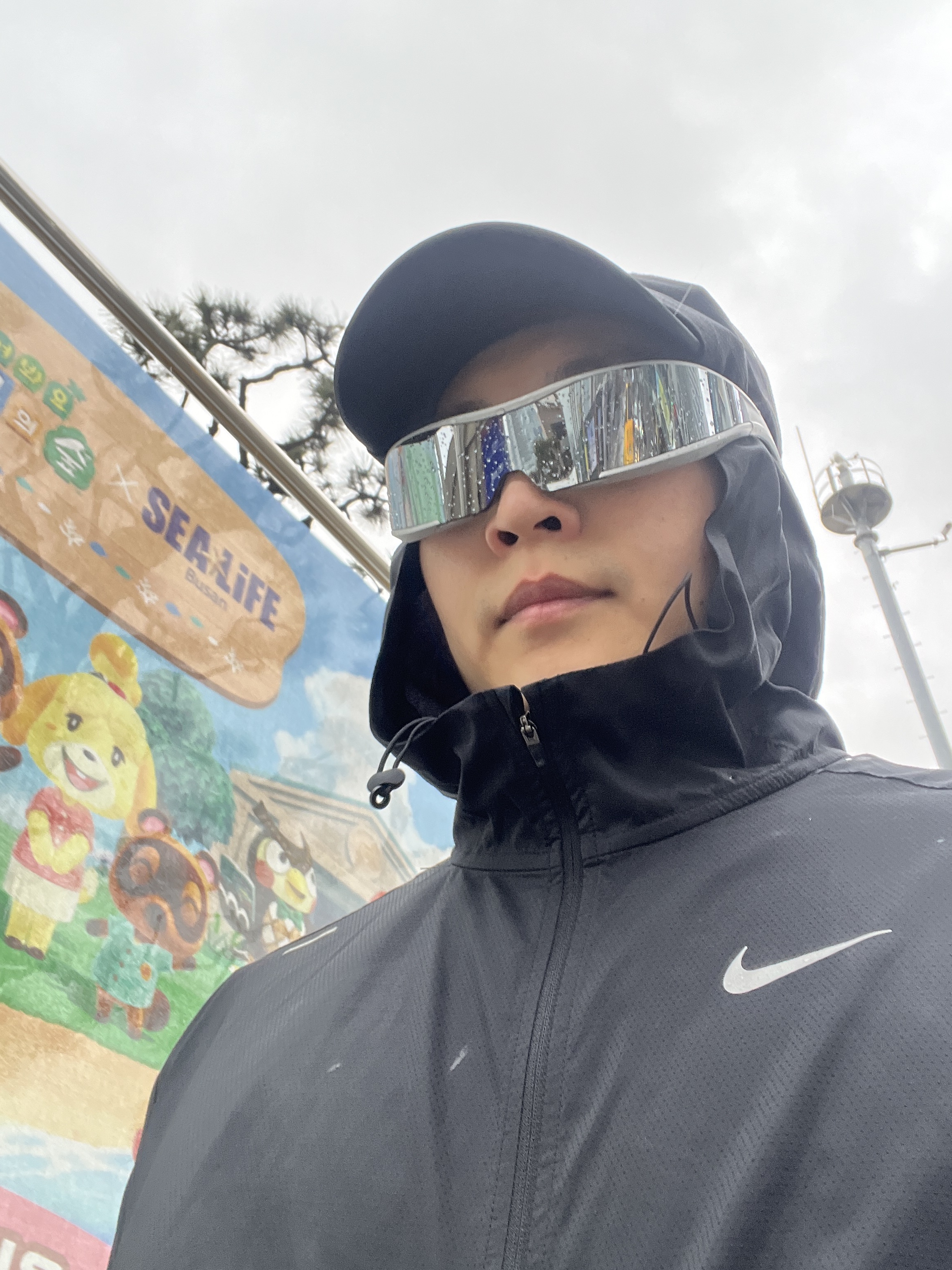 Nike Windrunner Running Jacket Black - Asia 착용 스타일 - 1