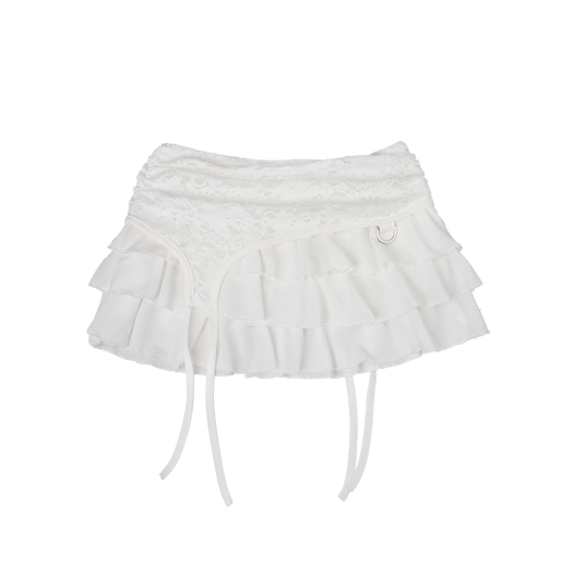 25SSSK02IV Elfelfelf Archives Lace Gater Frill Skirt Ivory