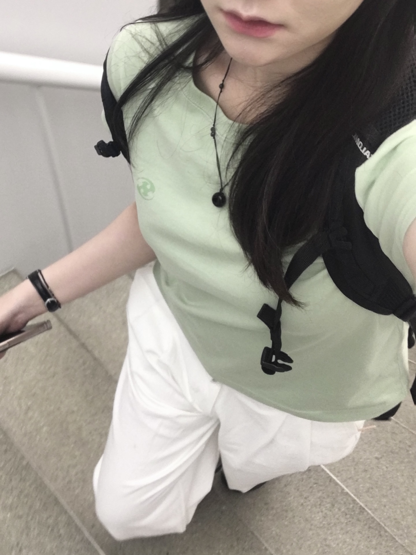 Sansan Gear Women Logo T-Shirt Light Green_25SS, Salomon Trailblazer 10 Black 착용 스타일 - 2