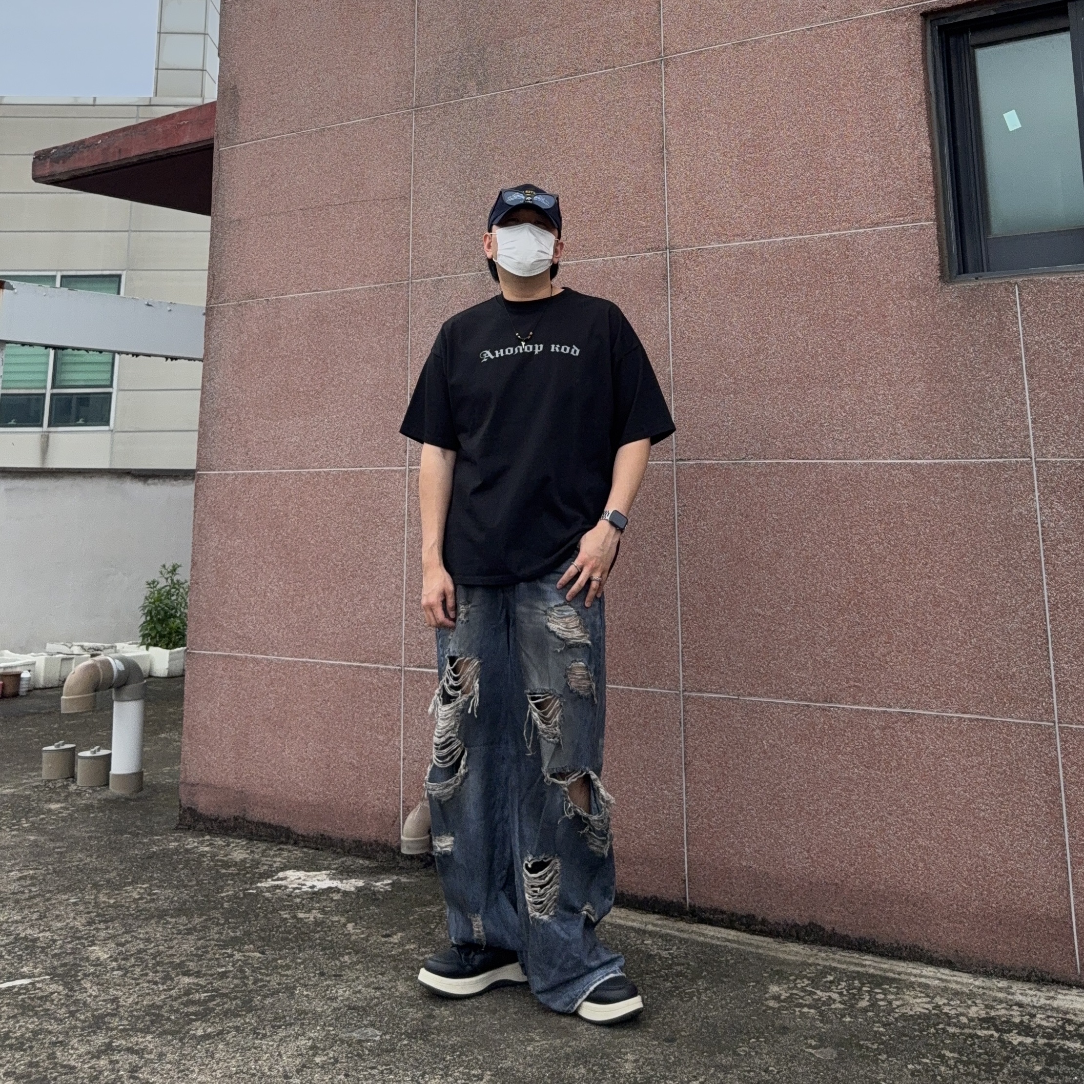Converse x Drkshdw Turbowpn Ox Black 착용 스타일 - 3