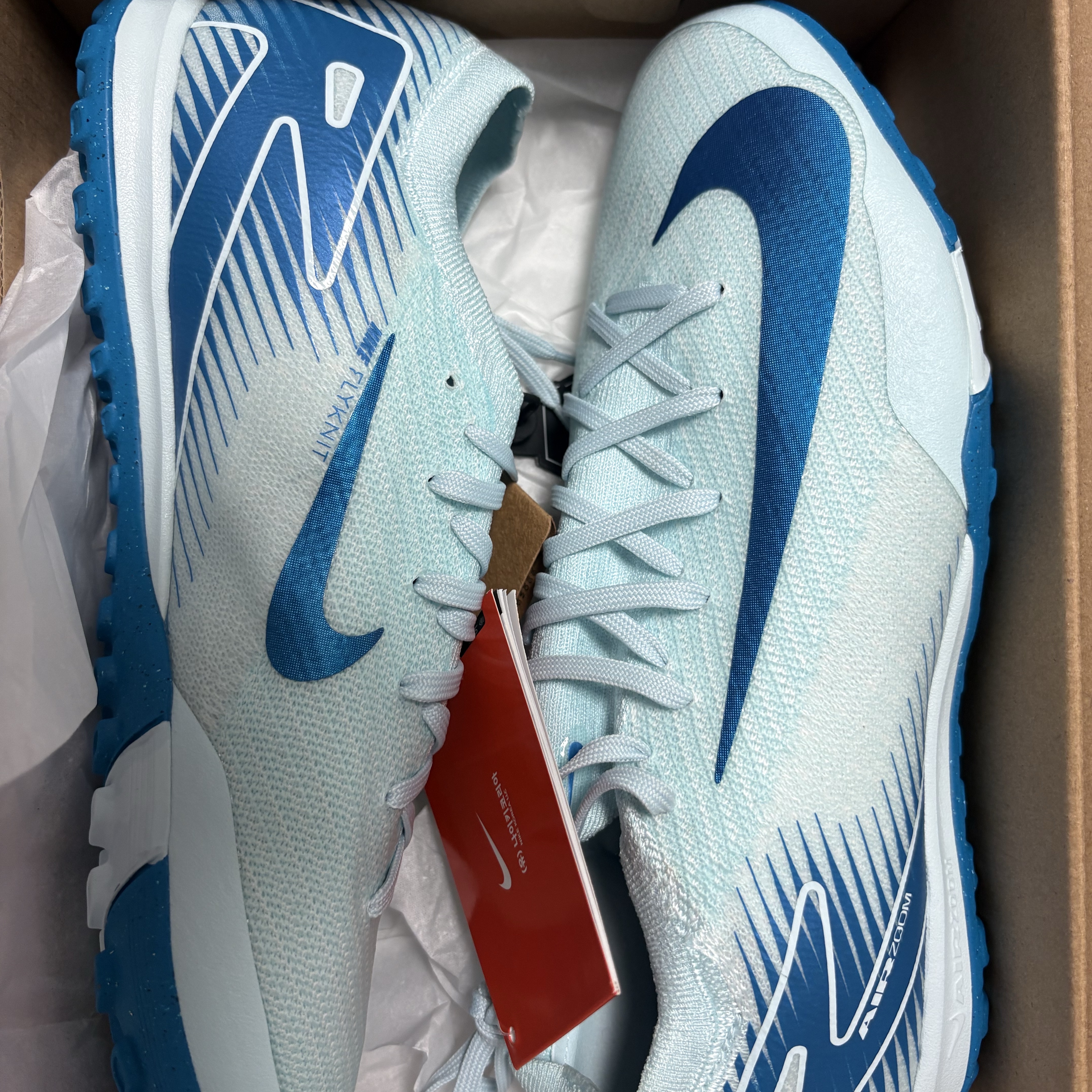 Nike Mercurial Vapor 16 Pro TF Glacier Blue Blue Orbit 착용 스타일