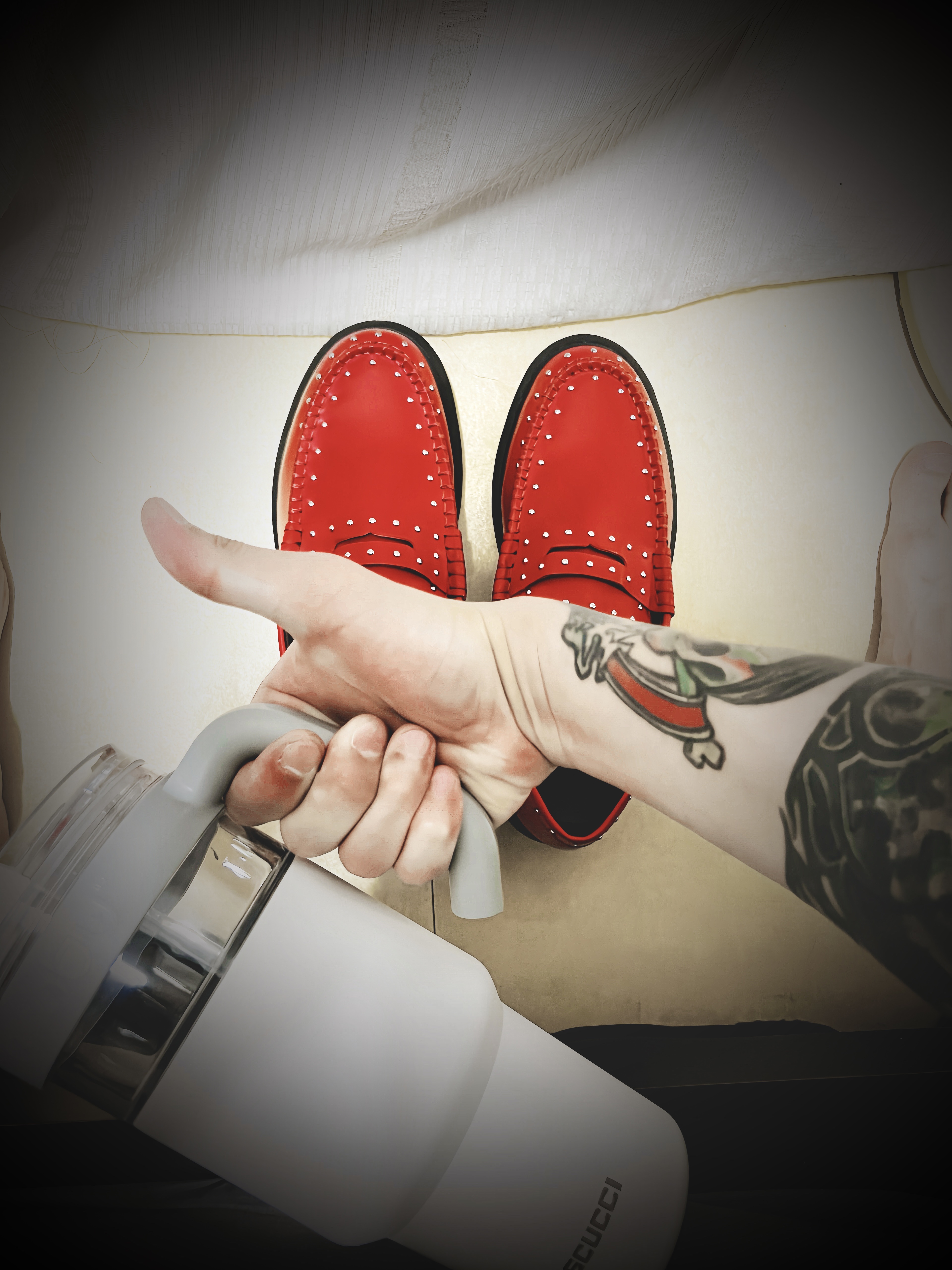Dr. Martens x Supreme Studded Penton Loafers Red - 25SS, Supreme Studded Seam Denim Trucker Jacket Blue - 25SS ์ฐฉ์ฉ ์คํ์ผ - 5