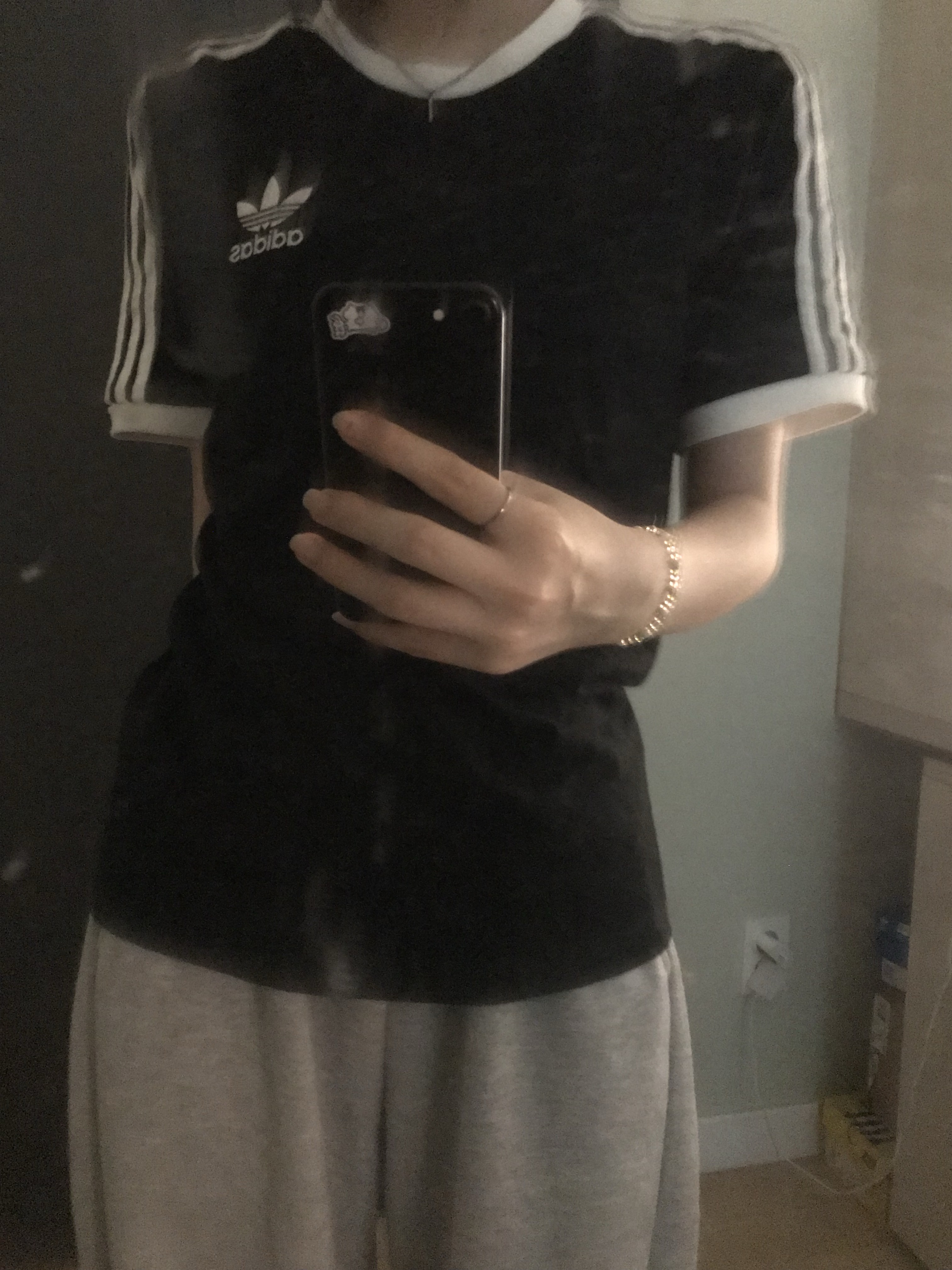 Adidas Adicolor Classics 3-Stripes T-Shirt Black - KR Sizing 착용 스타일