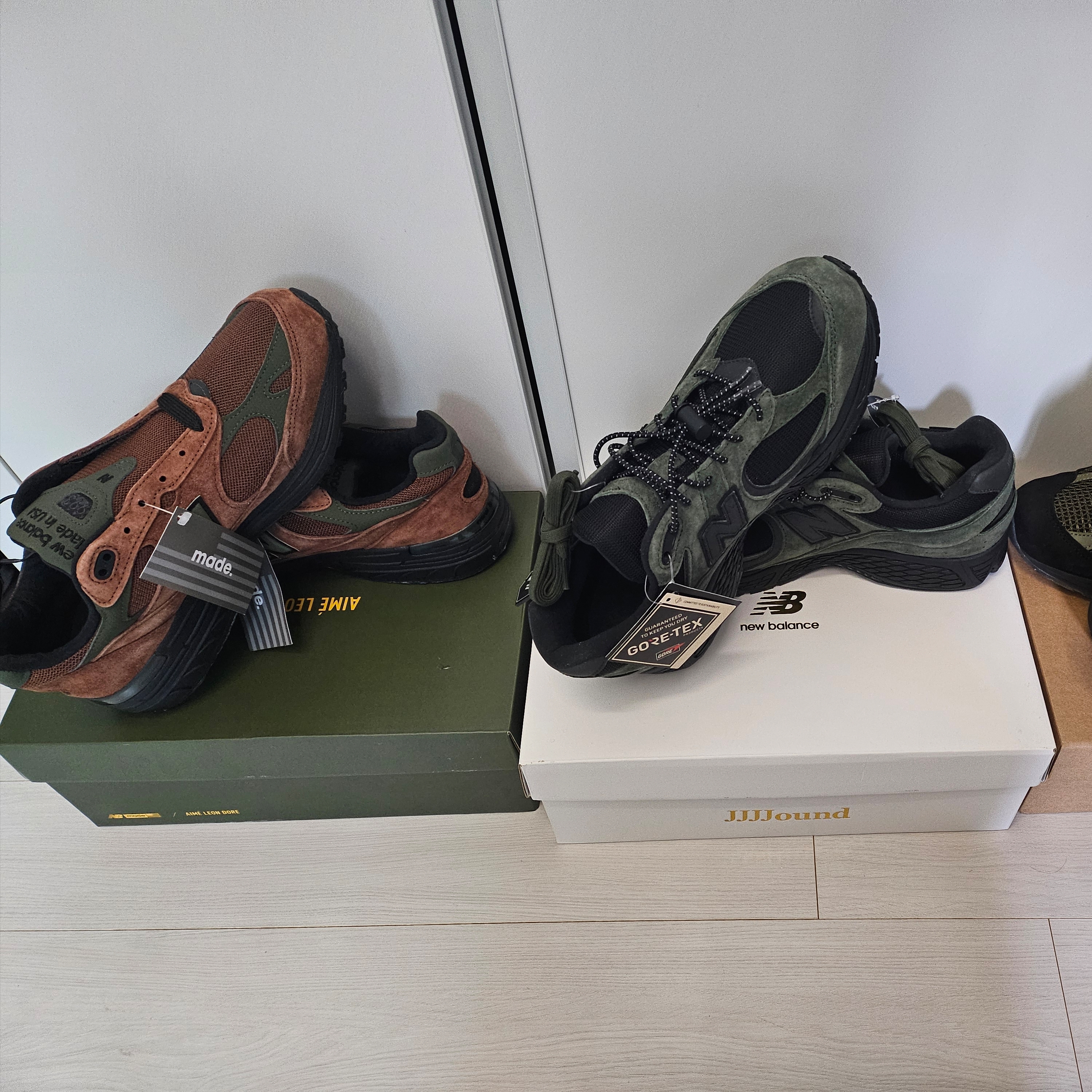 New Balance x Aime Leon Dore 993 Made in USA Brown, New Balance x JJJJound 2002R Gore-Tex Pine 착용 스타일