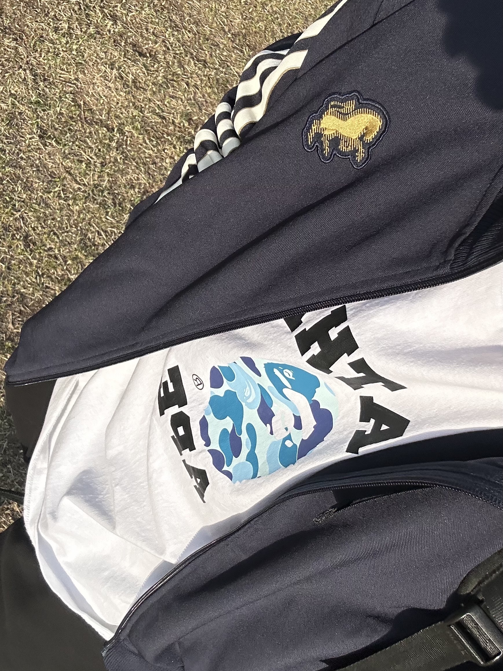 Adidas Juventus Terrace Icon Track Top Legend Ink - KR Sizing, BAPE ABC Camo College T-Shirt White Blue 착용 스타일