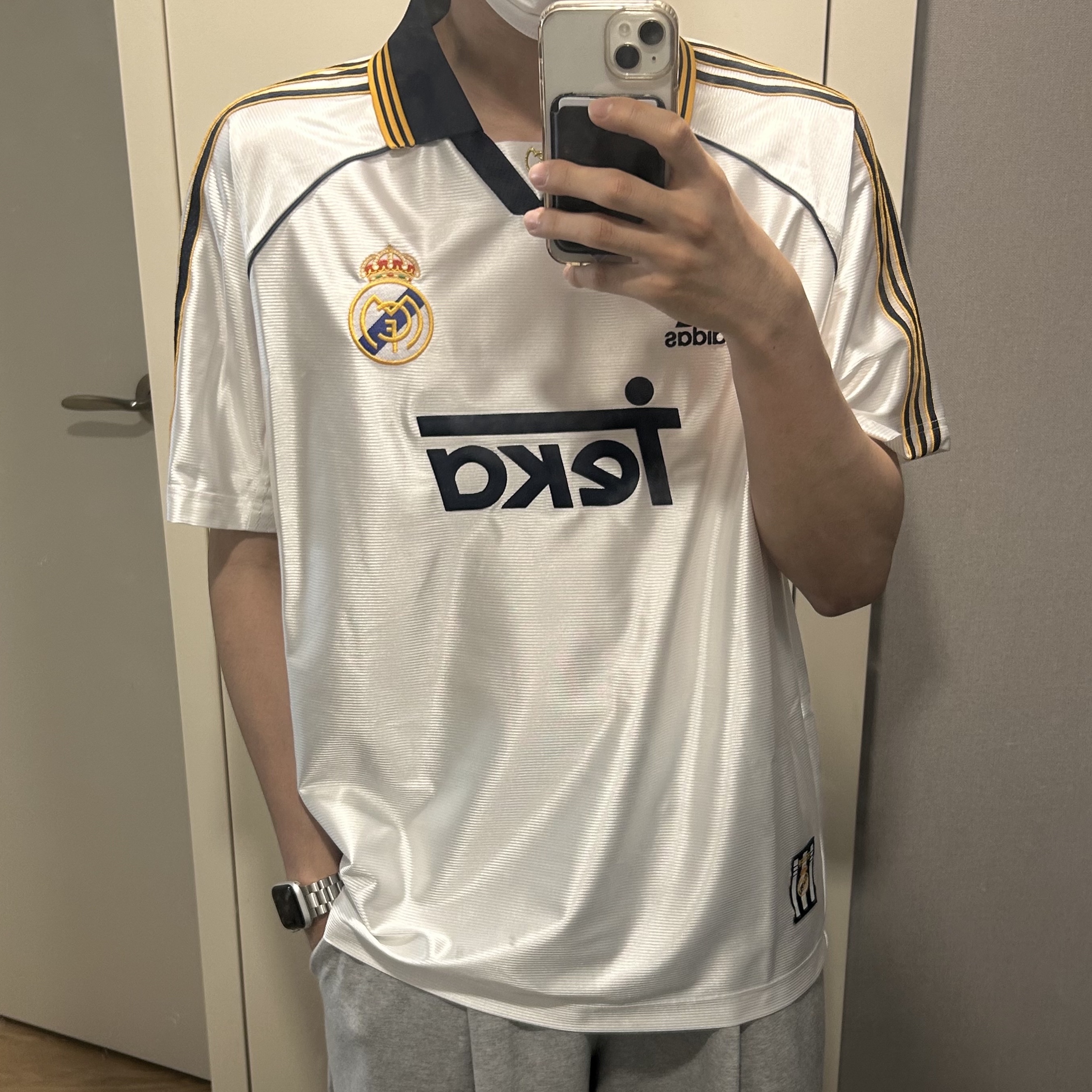 Adidas Real Madrid 99/00 Home Jersey White - KR Sizing (Non Marking Ver.) 착용 스타일