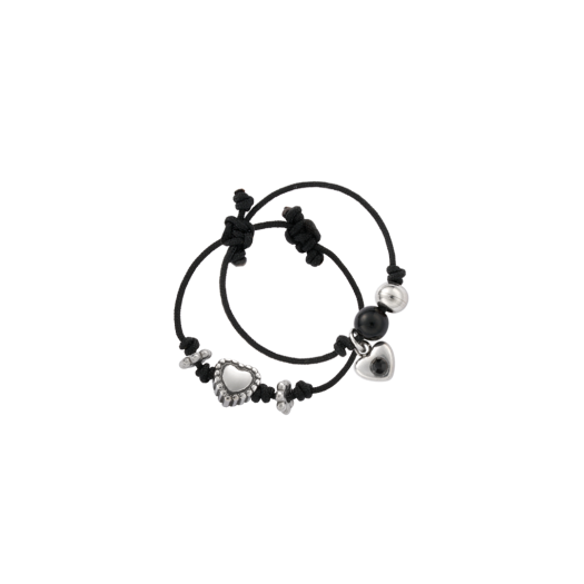 25SSSRGGSTBKFF Nff Gem String Ring Set Heart Black