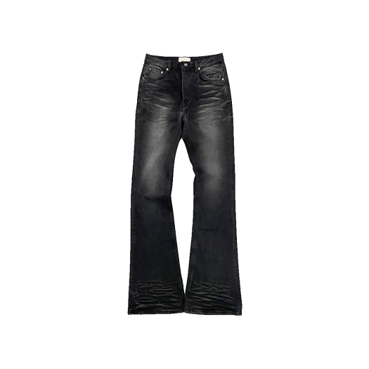UMCM114BK Undermycar Mu.114 Original Logo Washed Slim Flare Jeans Washed Black