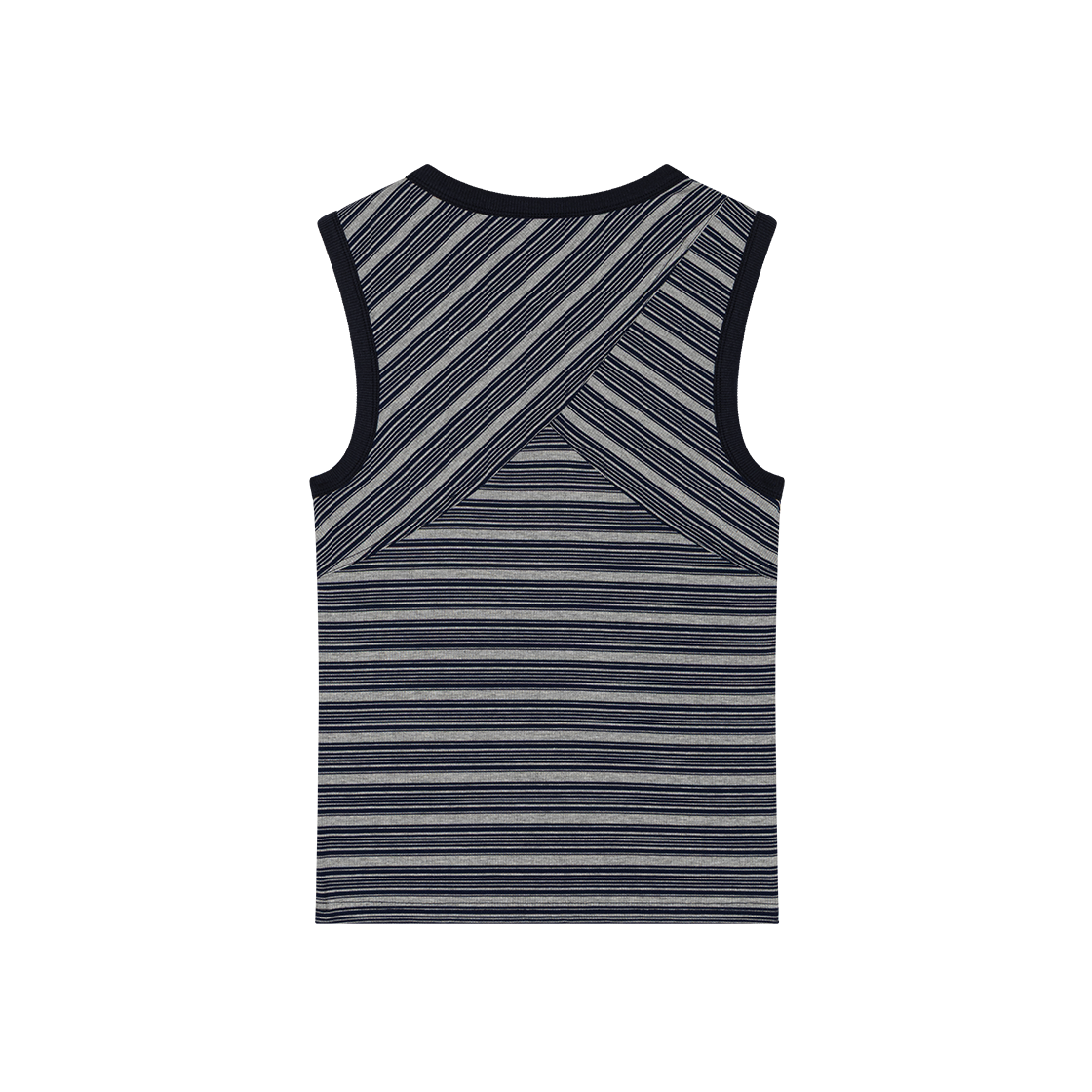 웨이비니스 쉬어 스트라이프 슬리브리스 그레이 네이비(Waviness Sheer Stripe Sleeveless Grey Navy) - 2