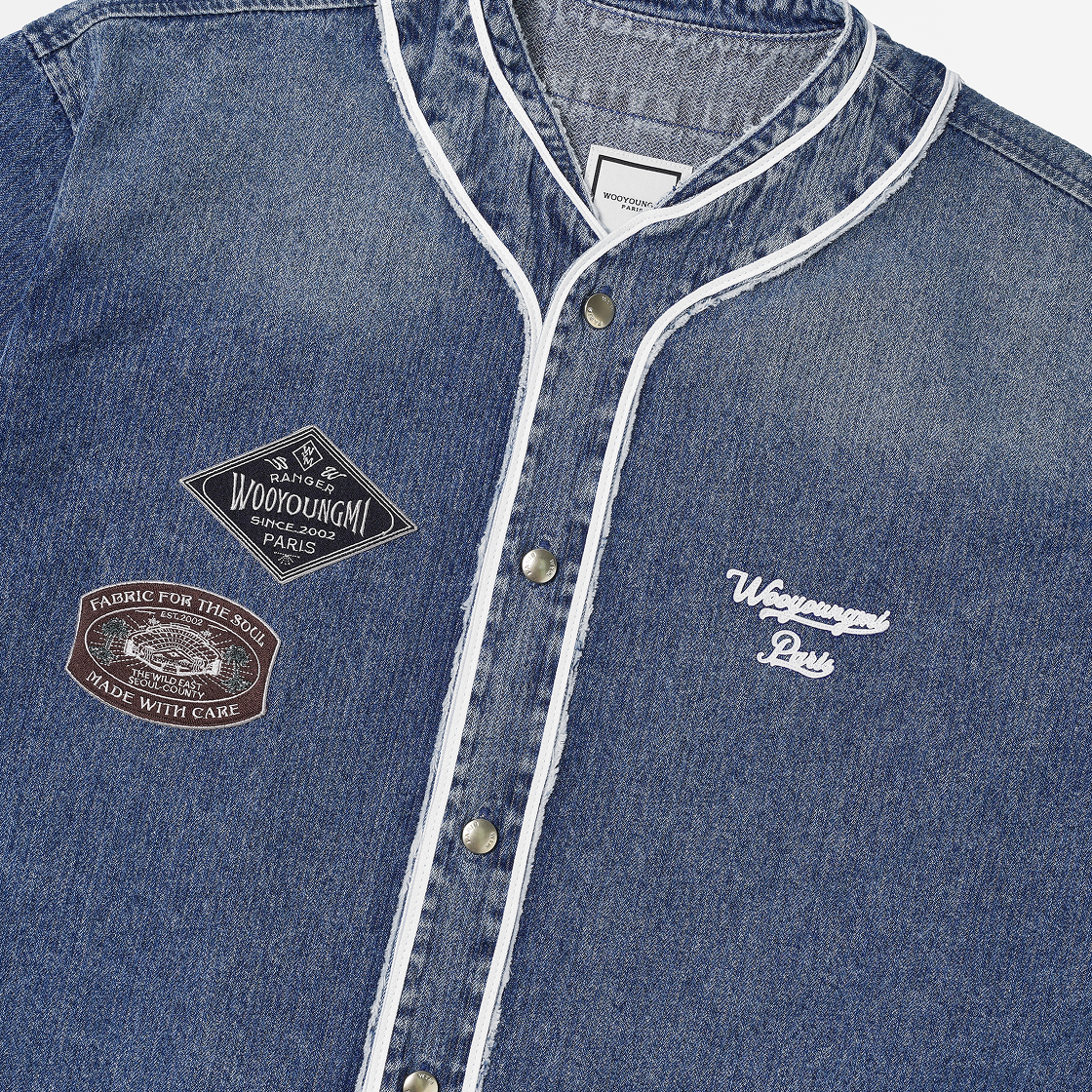 우영미 코듀로이 데님 베이스볼 셔츠 블루 - 25SS(Wooyoungmi Corduroy Denim Baseball Shirt Blue - 25SS) - 3