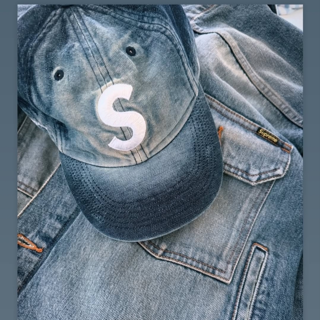 Supreme Cordura Denim S Logo 6-Panel Bleached Indigo - 25SS, Supreme Loose Fit S/S Denim Painter Shirt Washed Indigo - 25SS 착용 스타일
