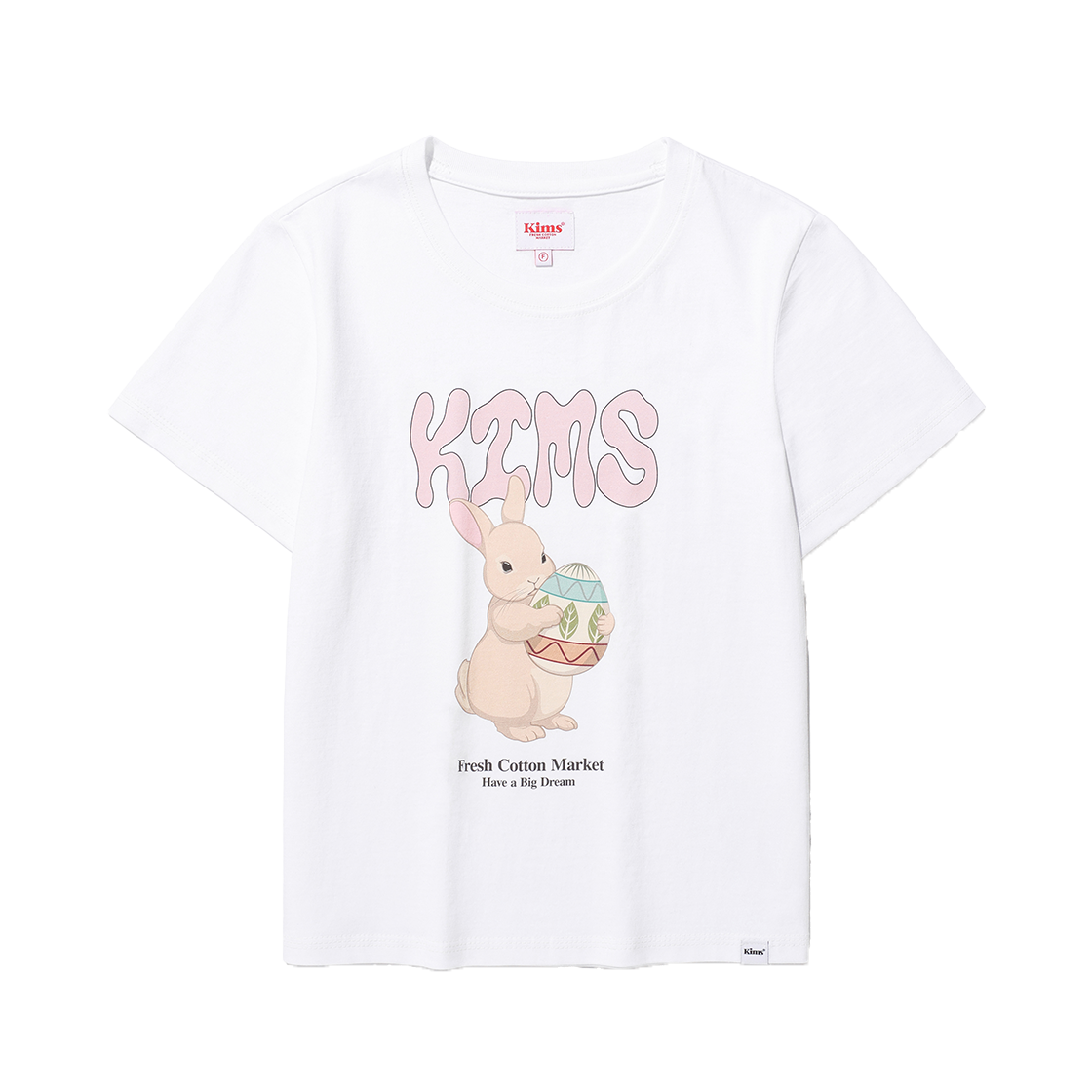 킴스프레시코튼마켓 버니 애그 티 화이트