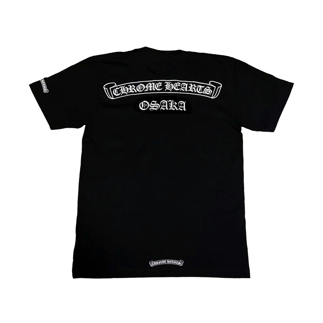 크롬하츠 스크롤 로고 티셔츠 블랙 - 오사카 한정(Chrome Hearts Scroll Logo T-Shirt Black - Osaka Exclusive)