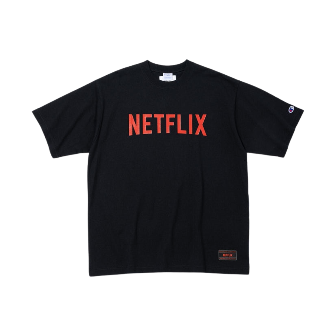 V.A 도쿄 x 넷플릭스 x 챔피온 숏슬리브 티셔츠 014 넷플릭스 블랙(V.A Tokyo x Netflix x Champion S/S T-Shirt 014 Netflix Black)
