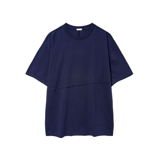 YPA25SSTSNV Youche SR Raw-edge short sleeve tee Dusty navy
