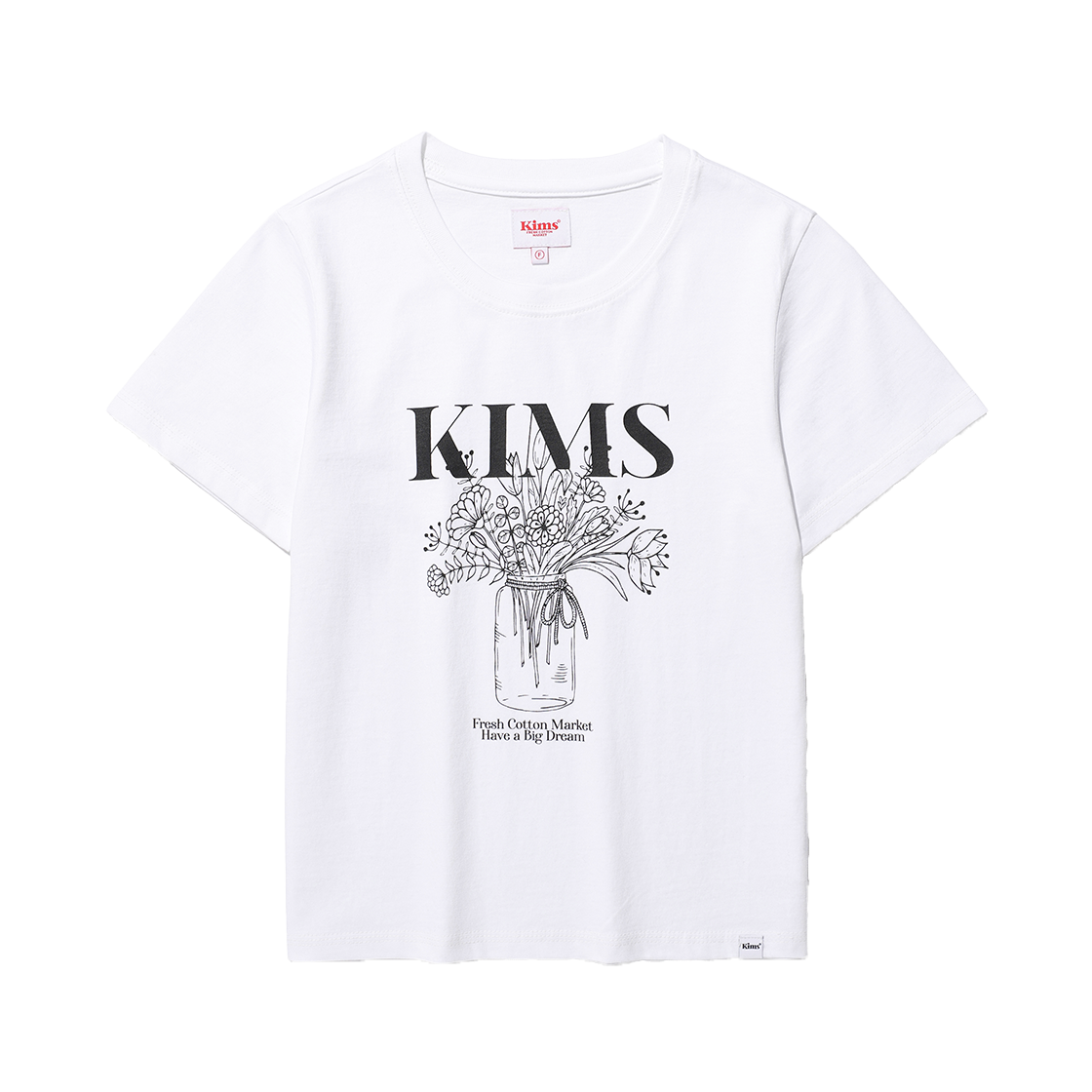 KIB5MFT518AWH Kims Fresh Cotton Market Vase Sketch Tee White