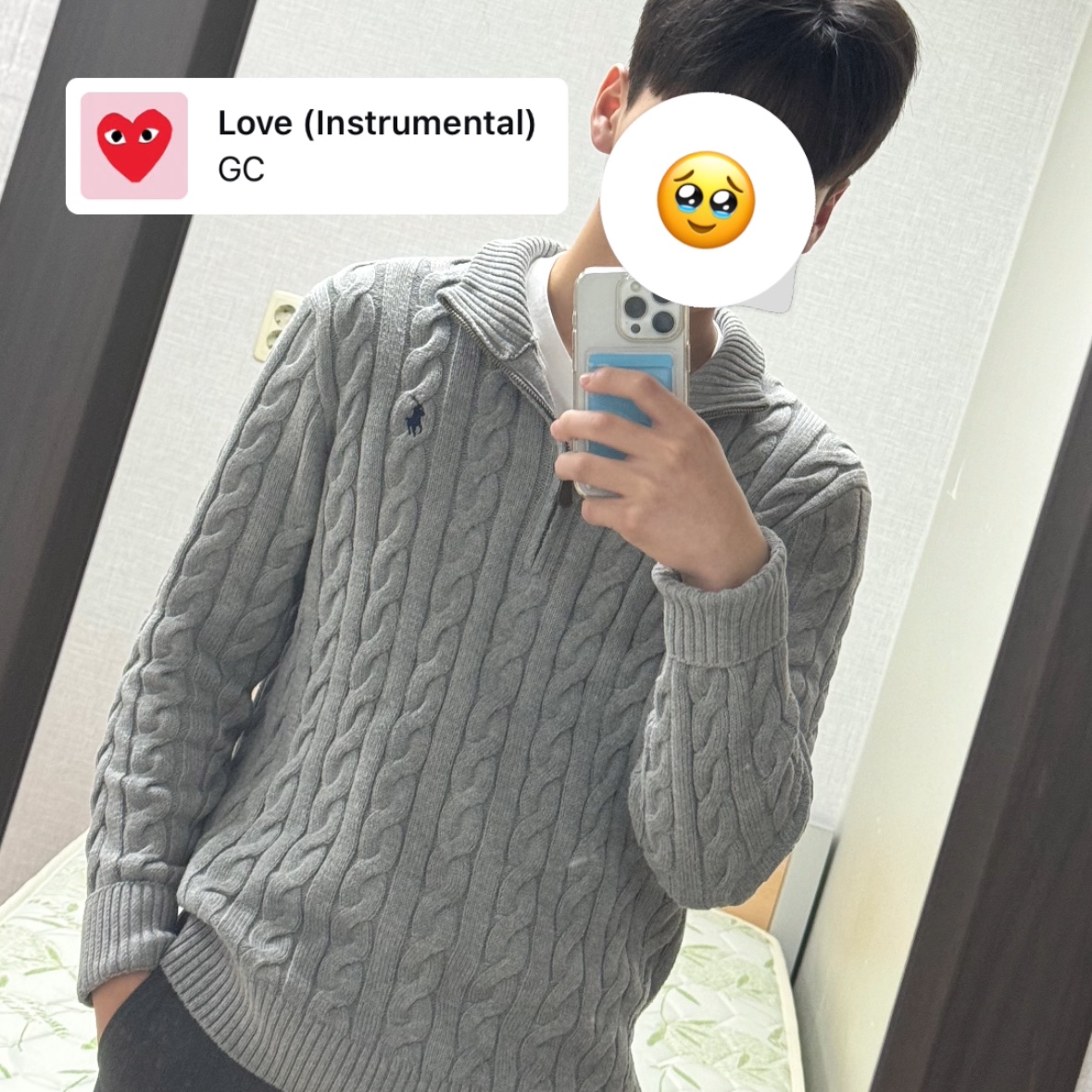 [30% 적립] Polo Ralph Lauren Cable Knit Quarter Zipper Sweater Fawn Grey Heather - 24FW 착용 스타일 - 1