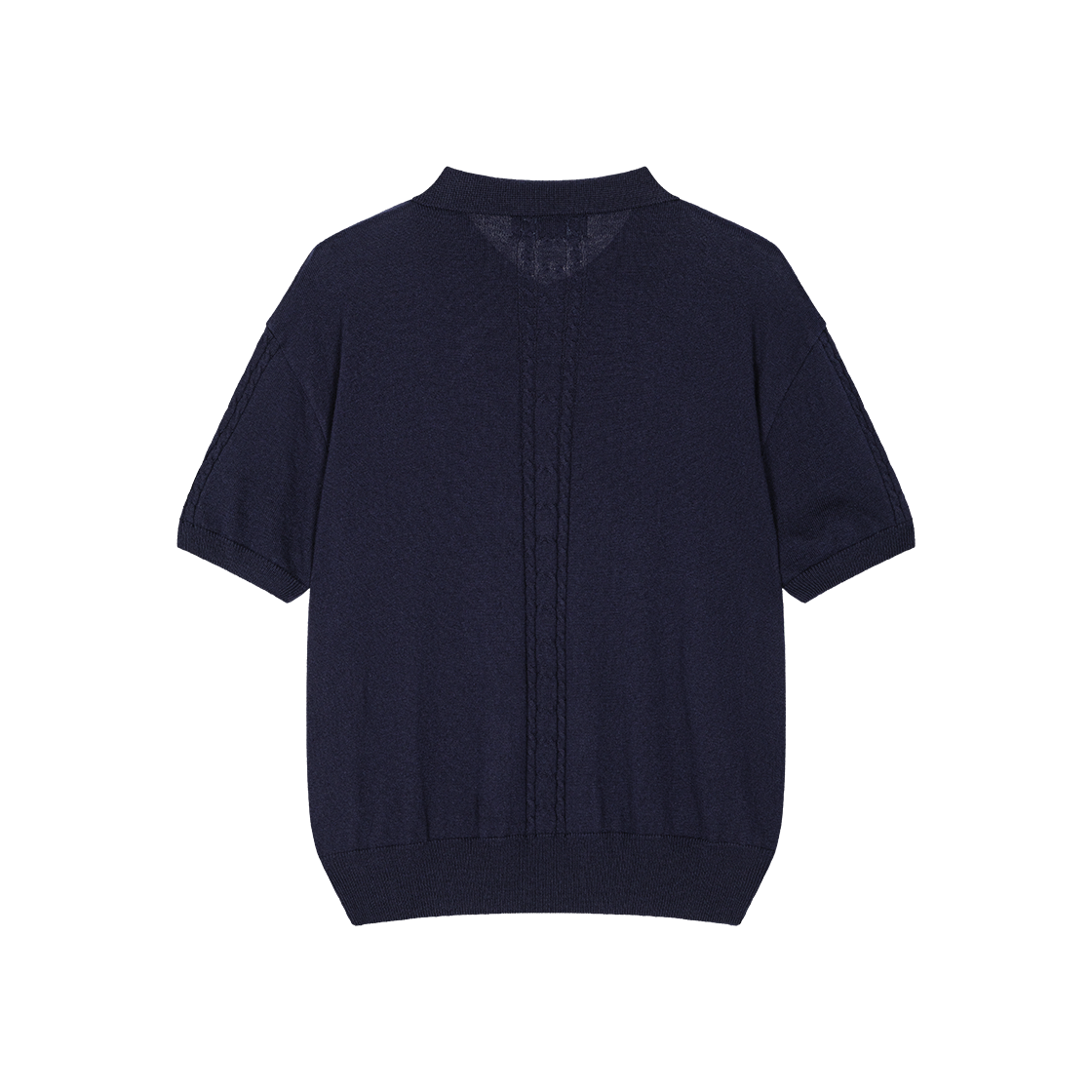 Waviness25217 Waviness Linear Bloom Half Collar Knit Navy - #2