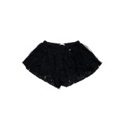 Don't Ask My Plan Lace Frill Floral Shorts -BLACK