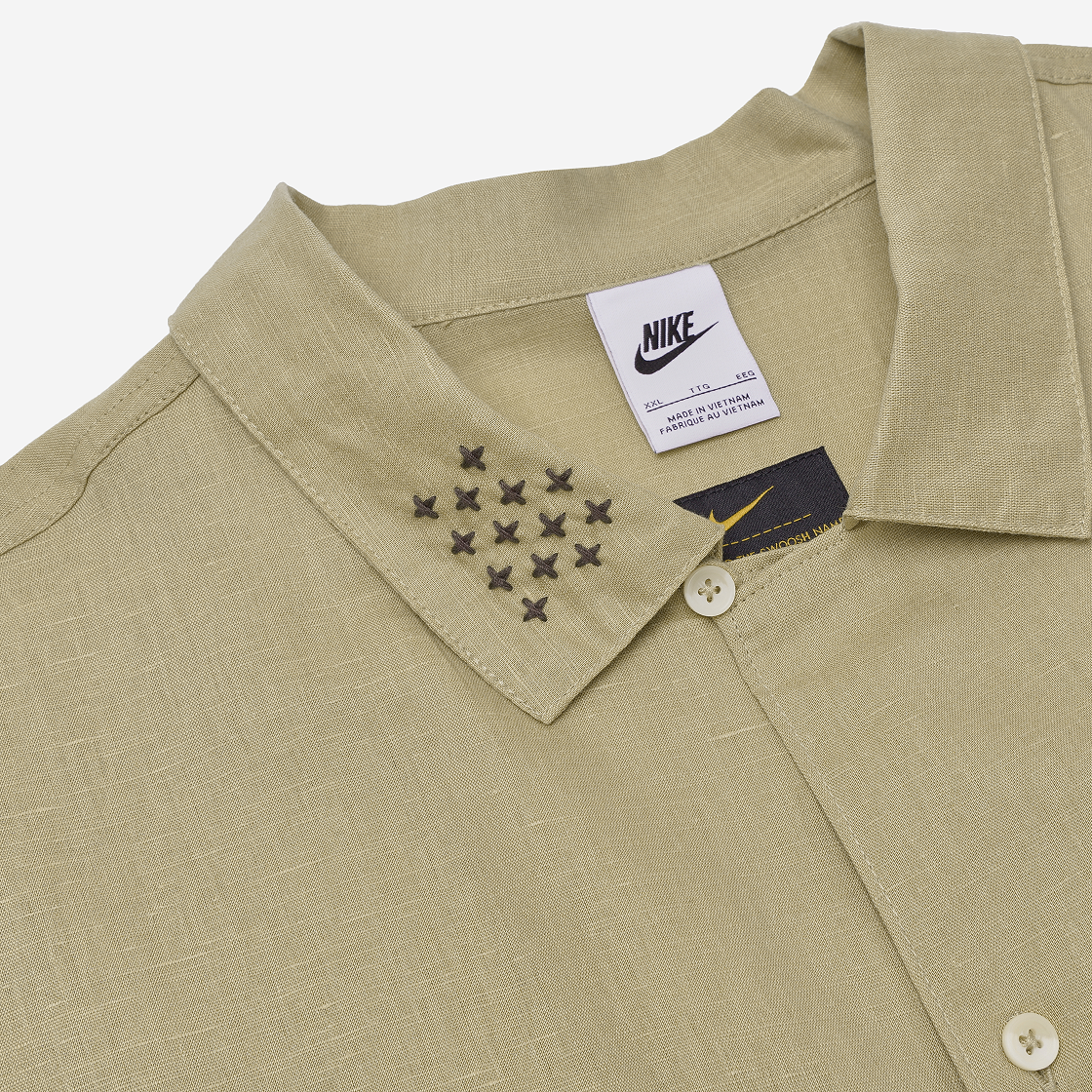 나이키 라이프 리넨 숏슬리브 셔츠 버튼 다운 파라슈트 베이지 바로크 브라운(Nike Life Linen Short Sleeve Shirt Button Down Parachute Beige Baroque Brown) - 3