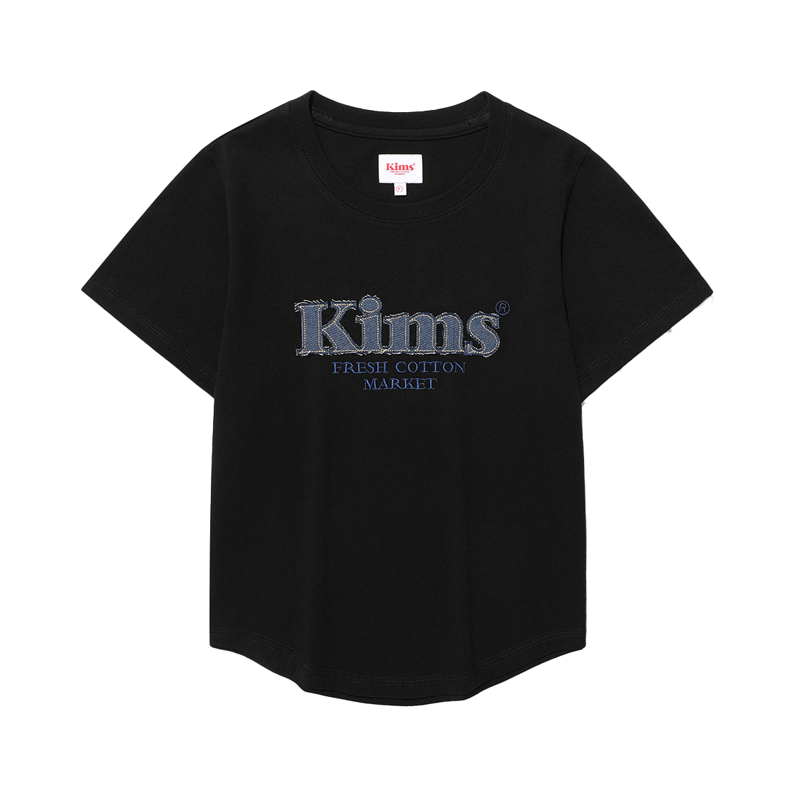 KIB5MFT503ABK Kims Fresh Cotton Market Bam Denim Applique Tee Black
