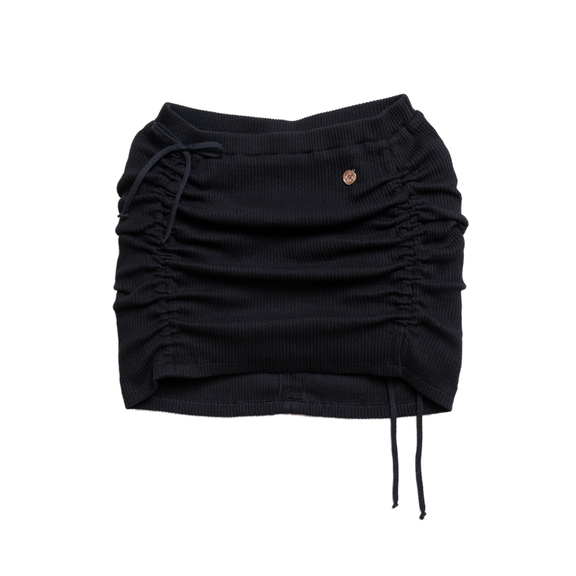 돈애스크마이플랜 셔링 스트링 스커트 블랙(Don't Ask My Plan Shirring String Skirt - Black) - 1