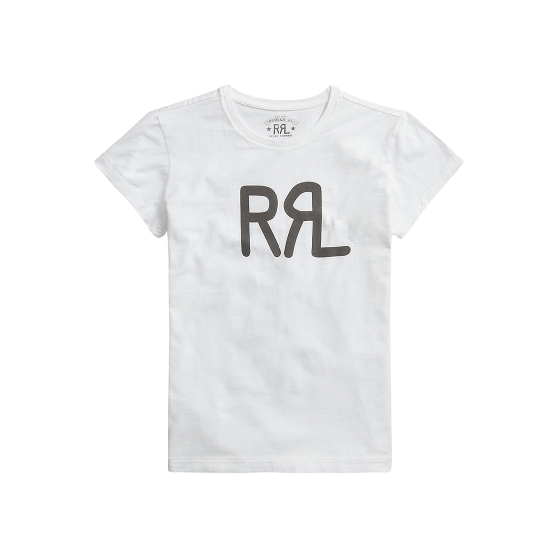 (W) 더블알엘 로고 코튼 저지 티셔츠 화이트((W) Double RL Logo Cotton Jersey T-Shirt White) - 1