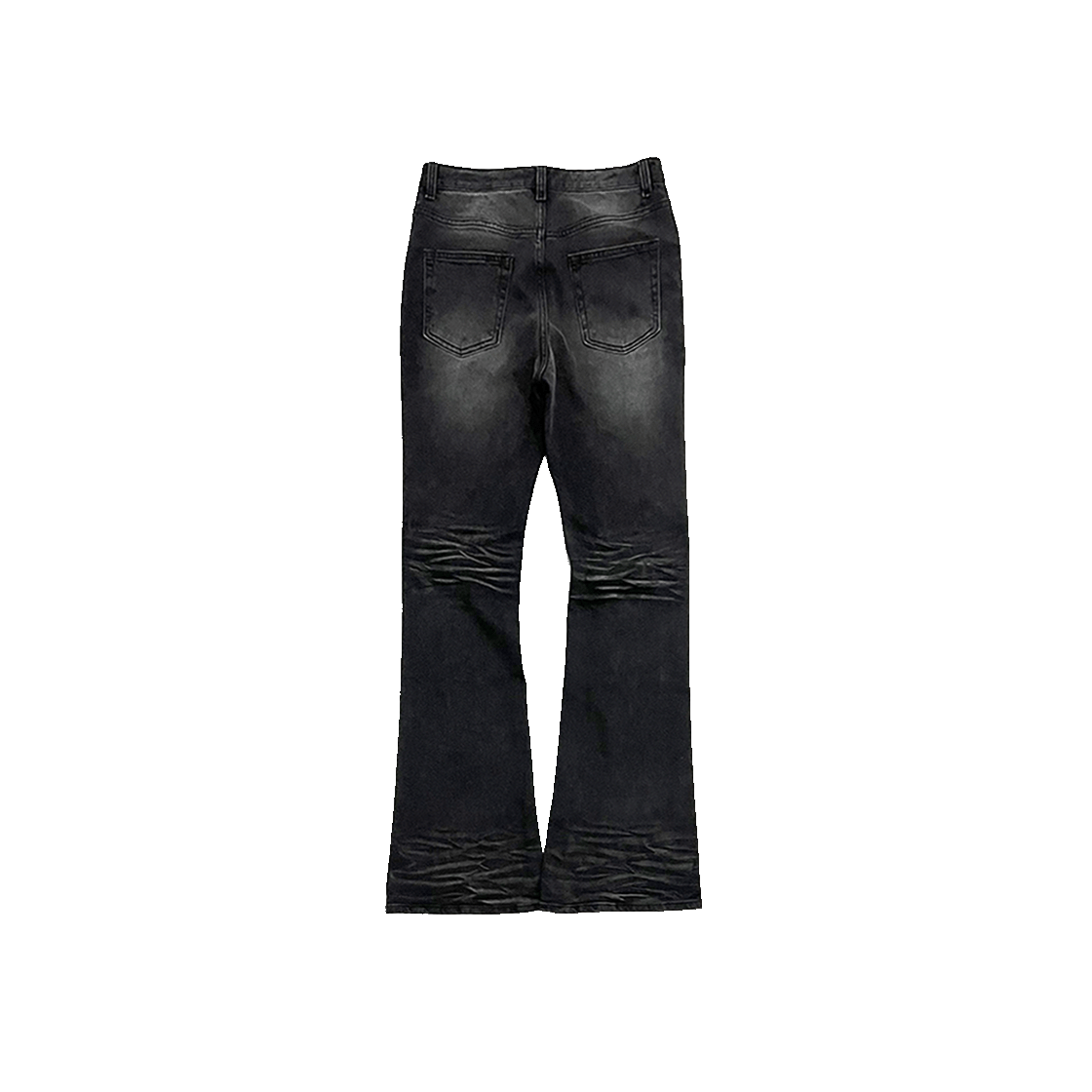 【Undermycar】Mu114 WASHED FLARE JEANS BLK 언더마이카 무.114 오리지널 로고 워시드 슬림 플레어 진 워시드