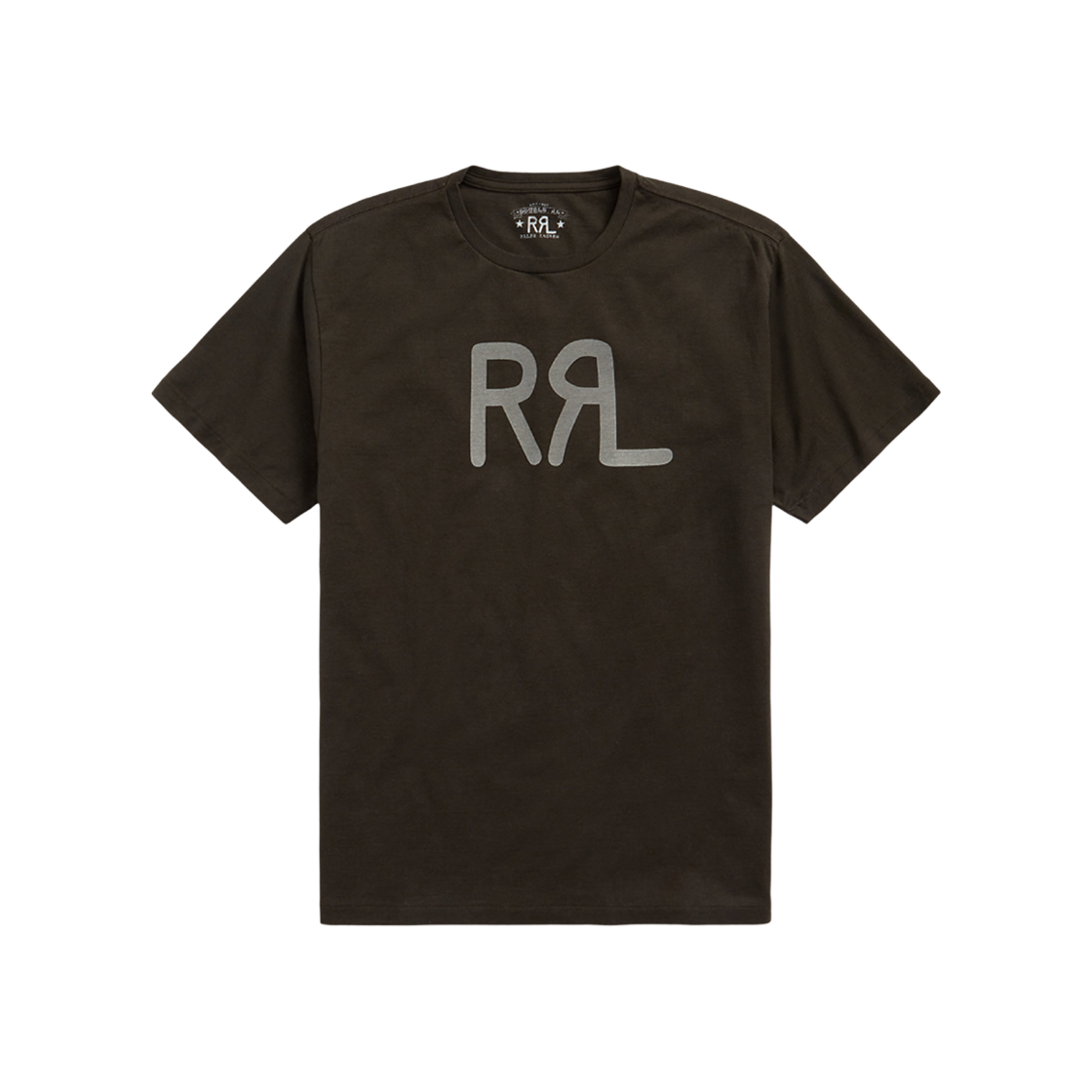 더블알엘 로고 저지 티셔츠 페이디드 블랙 캔버스