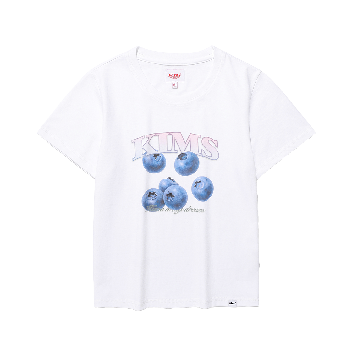 KIB5MFT528AWH Kims Fresh Cotton Market Fresh Blueberry Tee White