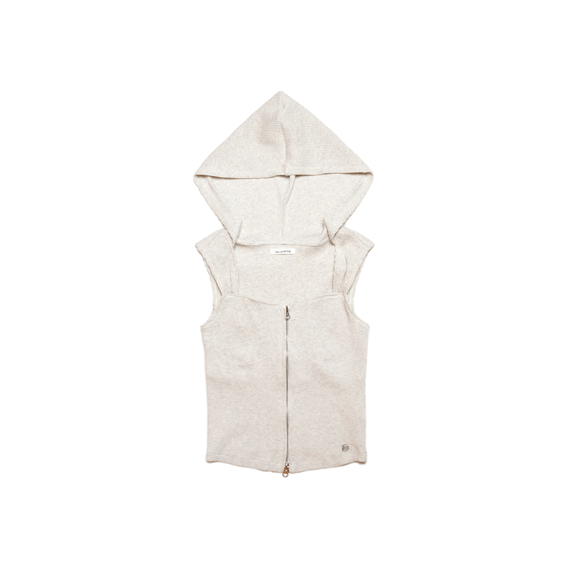 돈애스크마이플랜 루나 크롭 후드 2웨이 슬리브리스 집업 오트밀(Don't Ask My Plan Luna Hooded Crop 2way Zip Up Sleeveless - Oatmeal) - 1
