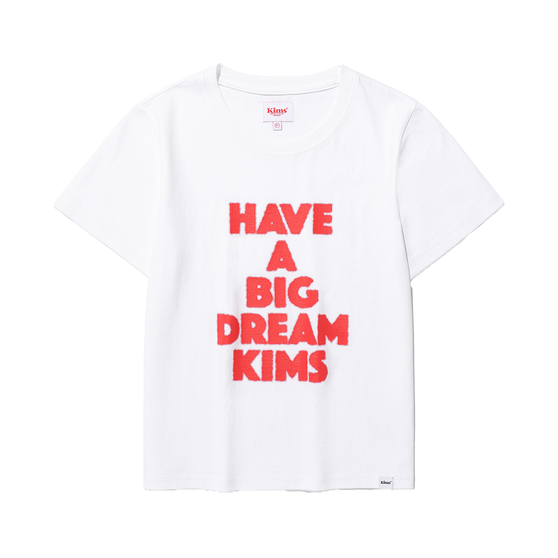 KIB5MUT502AWR Kims Fresh Cotton Market (Unisex) Big Dream Tee White (Red)