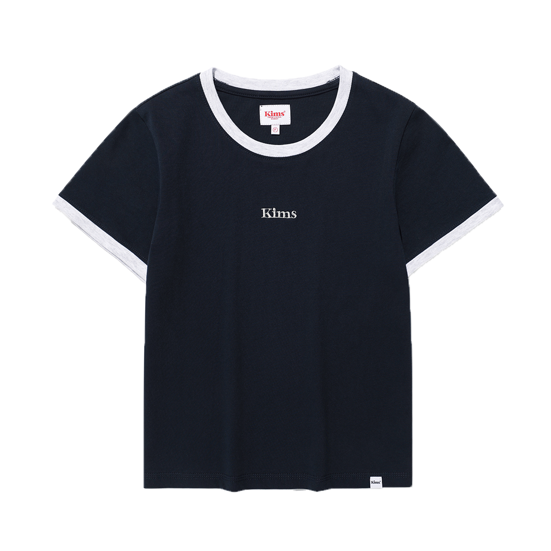 KIB5MUT506ANV Kims Fresh Cotton Market (Unisex) Kims Logo Ringer Tee Navy