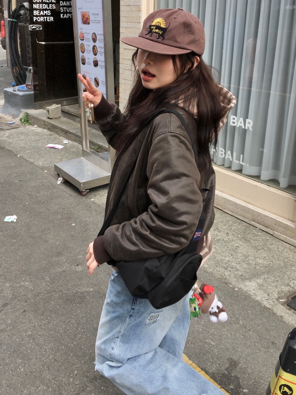 Kapital Denim Repair Track Cap Gray Black, Supreme Multi S Logo New Era Black - 25SS 착용 스타일 - 10