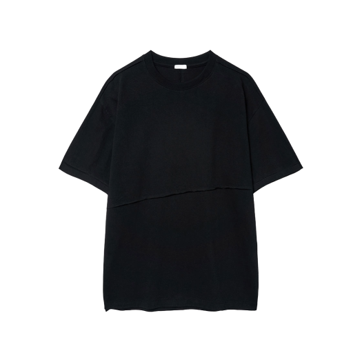 YPA25SSTSBK Youche SR Raw-edge short sleeve tee Black