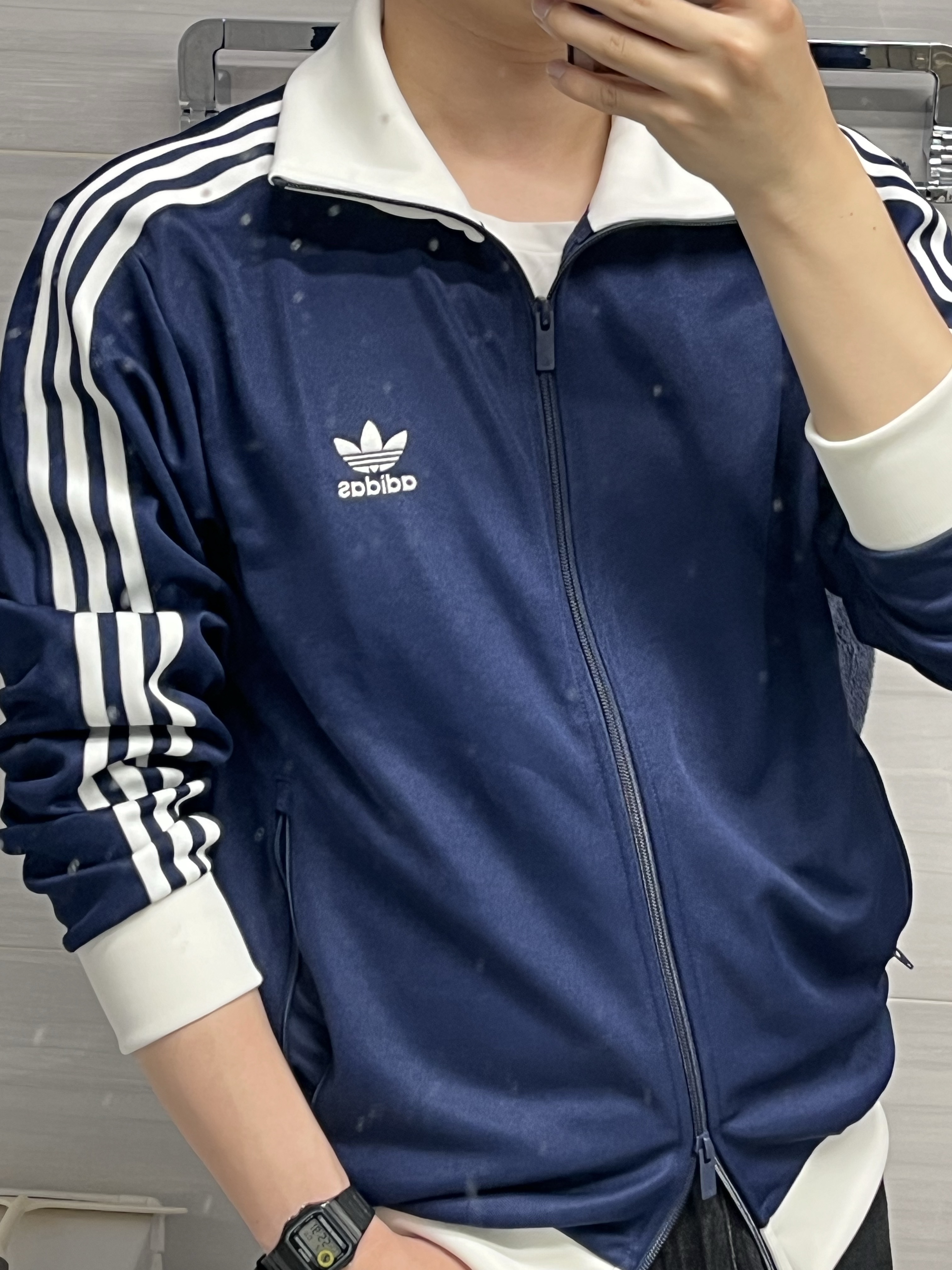 Adidas Adicolor Classic Beckenbauer Track Top Night Indigo - KR Sizing 착용 스타일