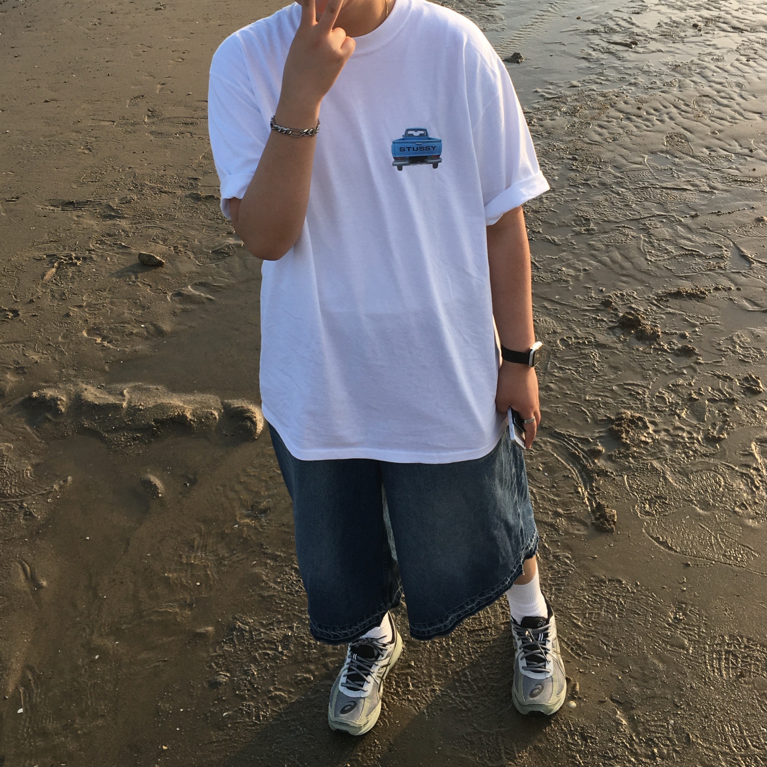Stussy Pickup T-Shirt White, Asics Jog 100 S Sheet Rock - 2E Wide 착용 스타일 - 2