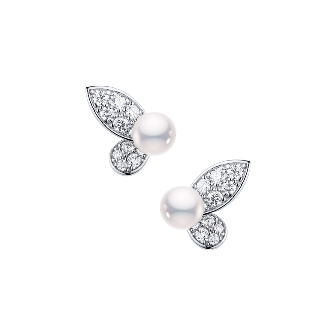 미꼬 모르포 파베 M 아코야 펄 다이아몬드 귀걸이 화이트 골드(Miko Morpho Pave M Akoya Pearl Diamond Earrings White Gold)