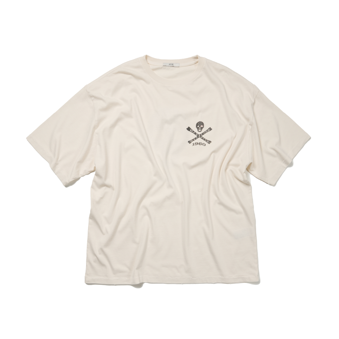 ET2502ST09OW ETCE Destroyed 1980 Skull Tee Off White